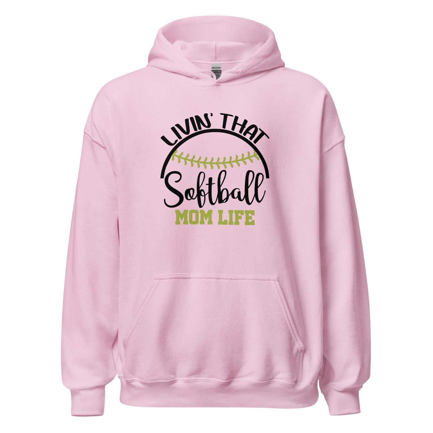 Livin That Softball Mom Life Hoodie Light Pink / S Spirit Gear Collective Hoodie
