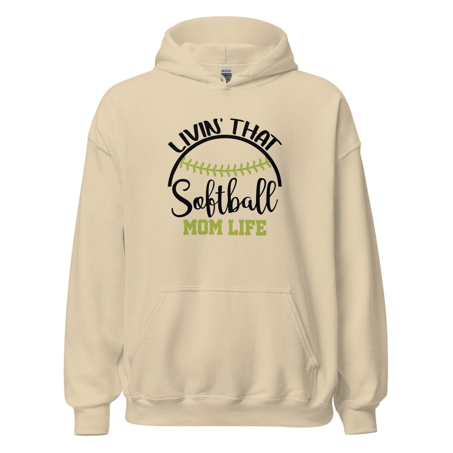 Livin That Softball Mom Life Hoodie Sand / S Spirit Gear Collective Hoodie