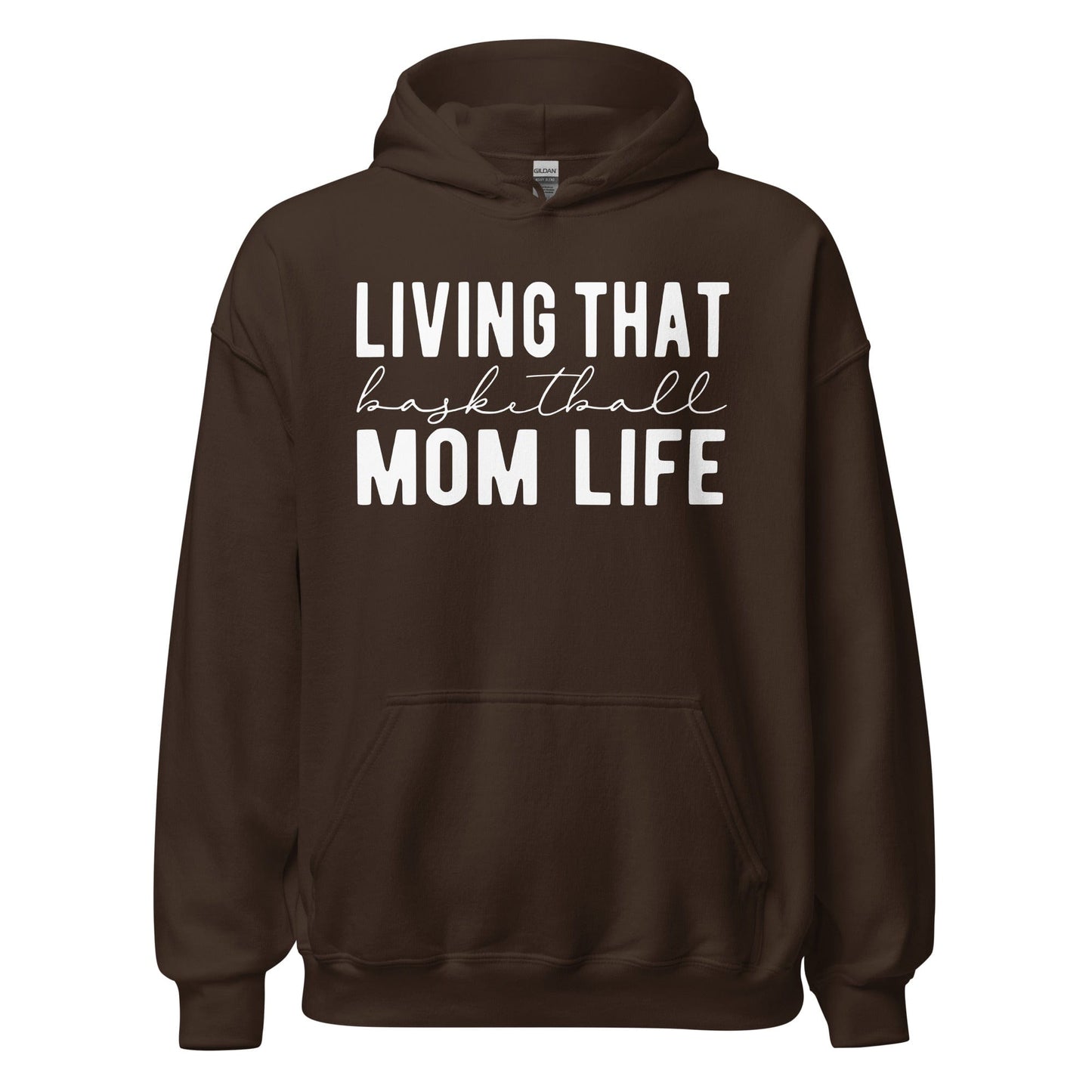 Living That Basetball Mom Life Hoodie Dark Chocolate / S Spirit Gear Collective Hoodie
