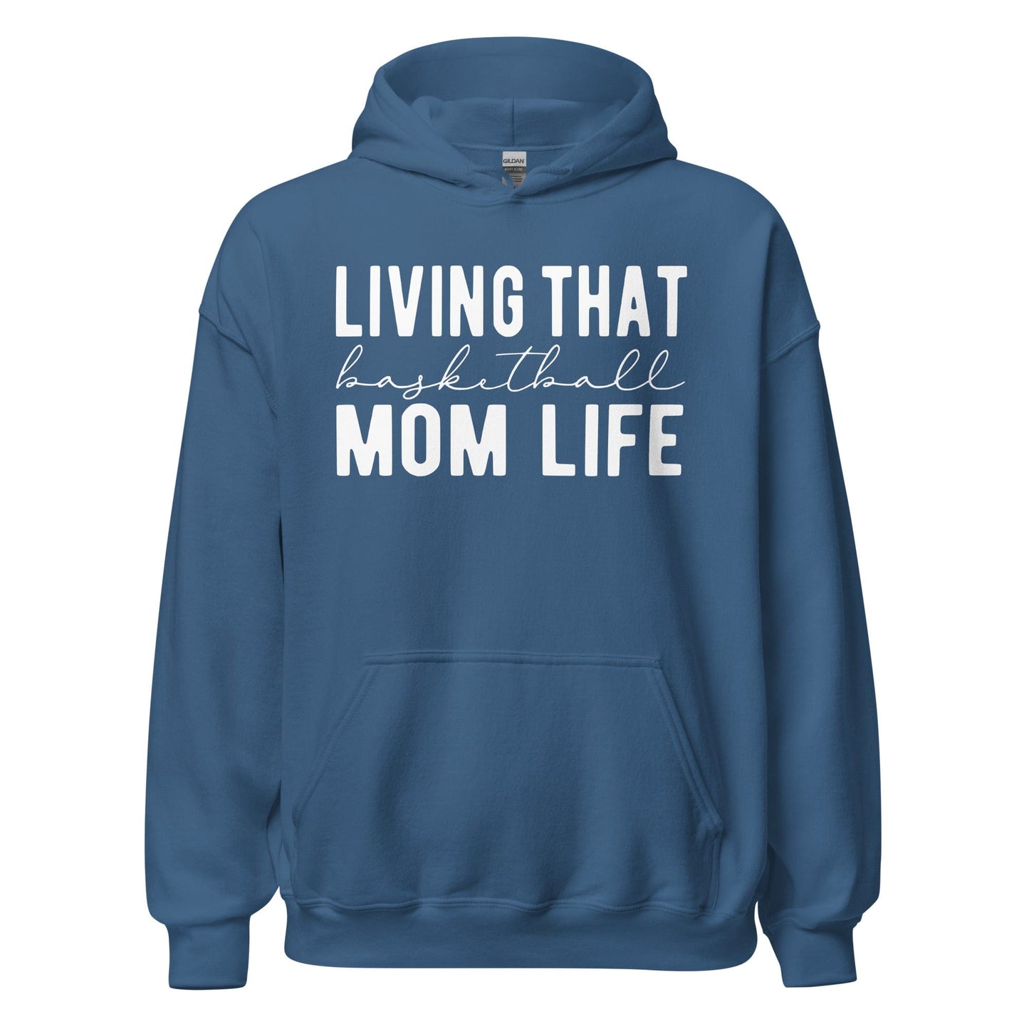 Living That Basetball Mom Life Hoodie Indigo Blue / S Spirit Gear Collective Hoodie