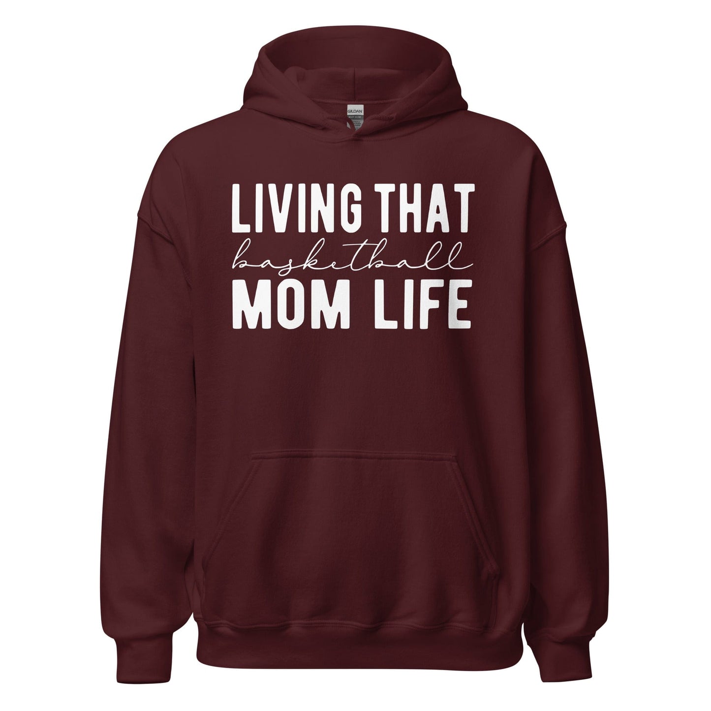 Living That Basetball Mom Life Hoodie Maroon / S Spirit Gear Collective Hoodie
