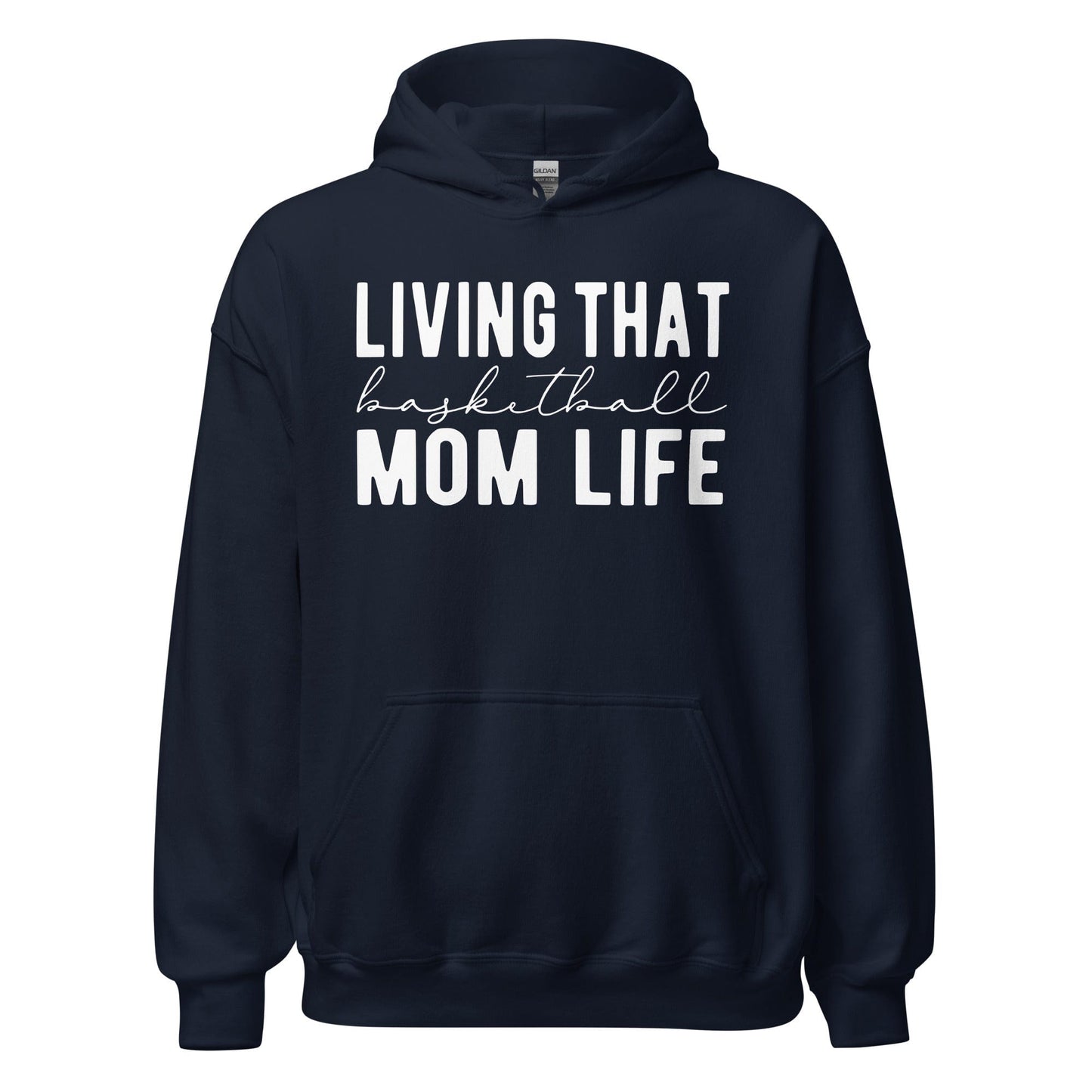 Living That Basetball Mom Life Hoodie Navy / S Spirit Gear Collective Hoodie