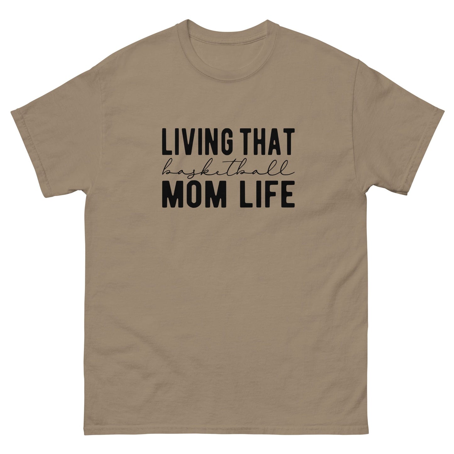 Living that Basketball Mom Life Shirt Brown Savana / S Spirit Gear Collective T-Shirt