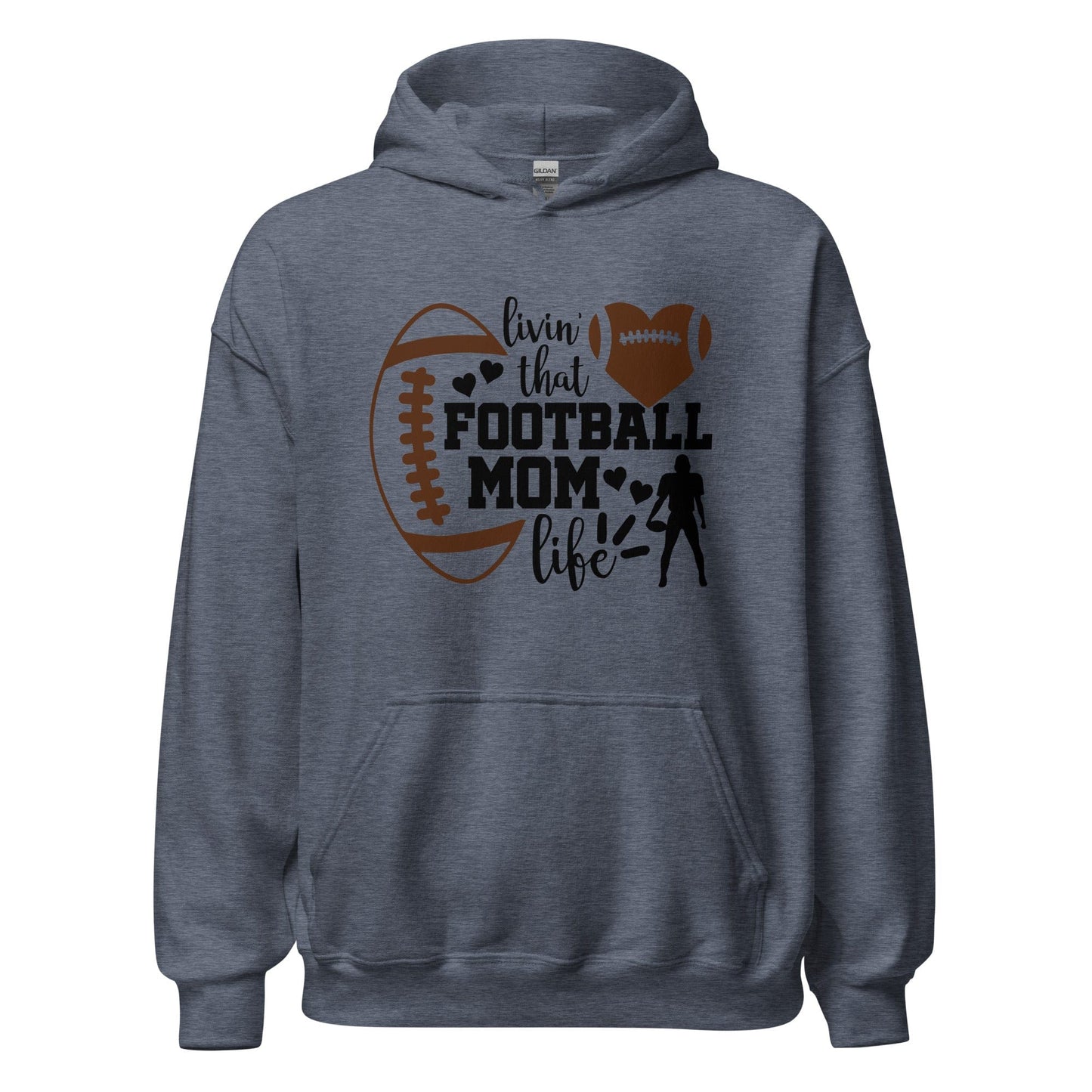Living That Football Mom Life Hoodie Heather Sport Dark Navy / S Spirit Gear Collective Hoodie