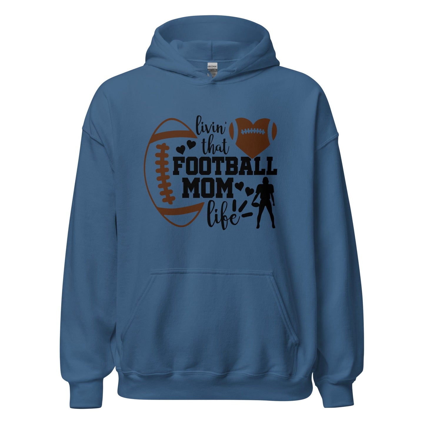Living That Football Mom Life Hoodie Indigo Blue / S Spirit Gear Collective Hoodie