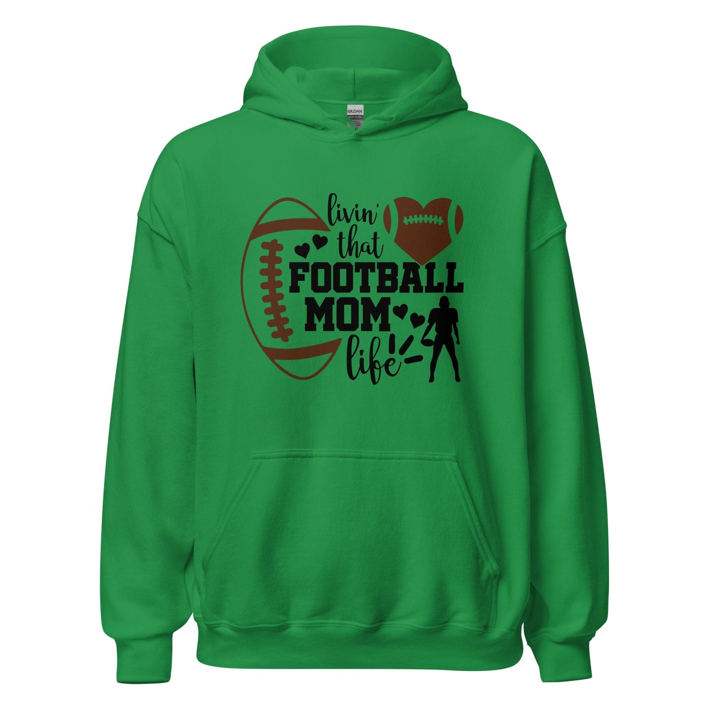 Living That Football Mom Life Hoodie Irish Green / S Spirit Gear Collective Hoodie