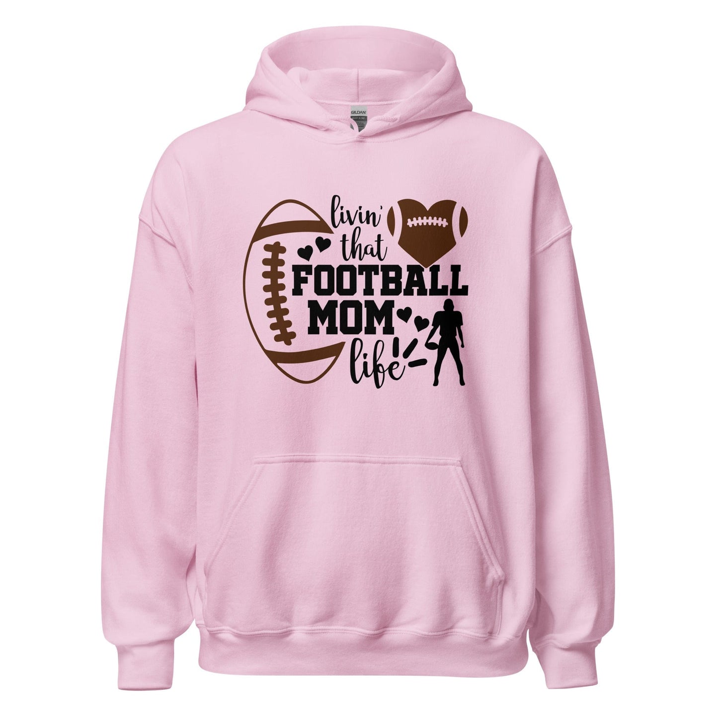 Living That Football Mom Life Hoodie Light Pink / S Spirit Gear Collective Hoodie