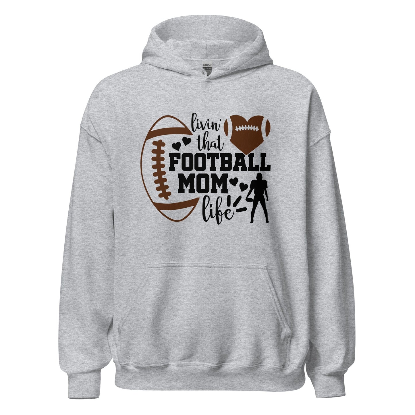 Living That Football Mom Life Hoodie Sport Grey / S Spirit Gear Collective Hoodie