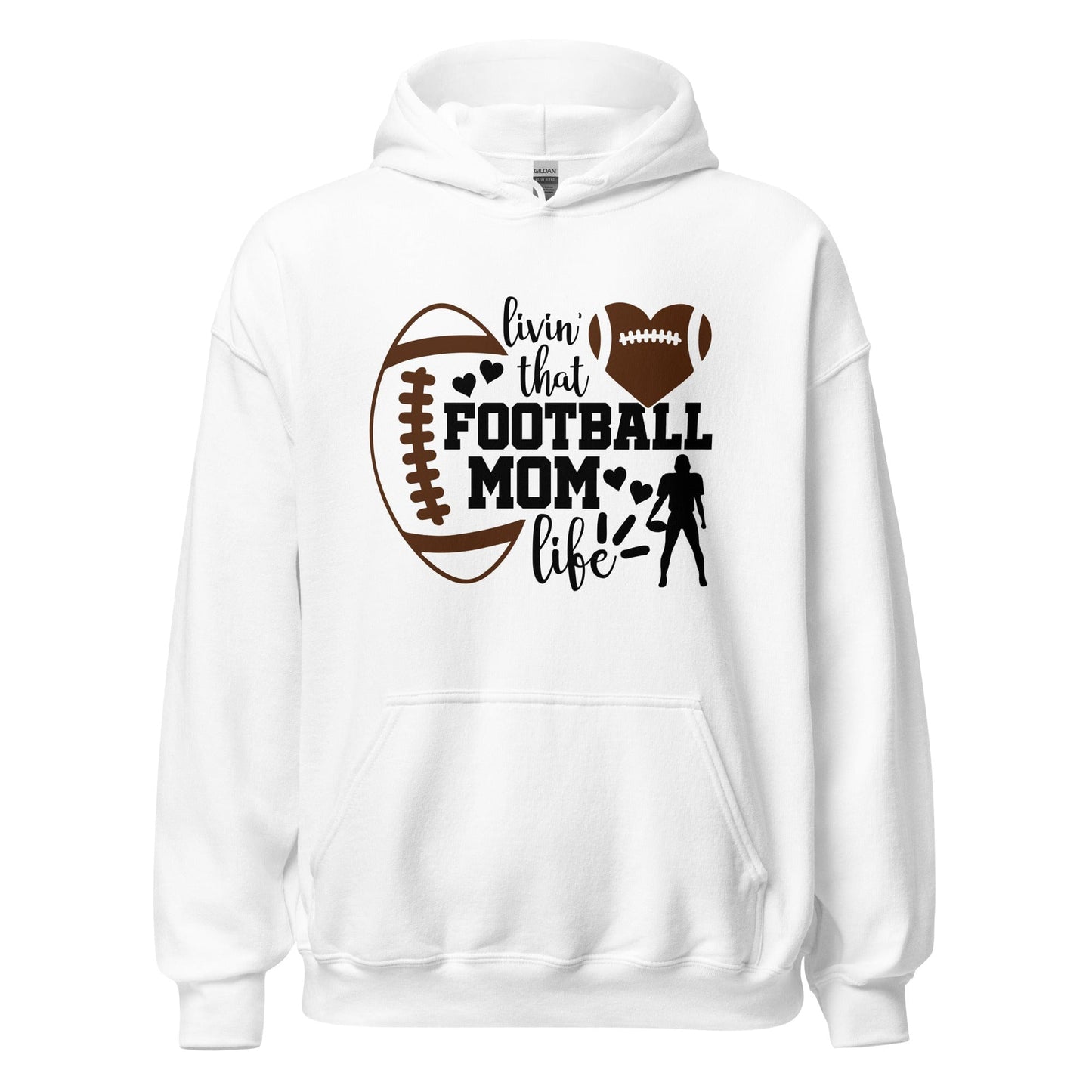 Living That Football Mom Life Hoodie White / S Spirit Gear Collective Hoodie