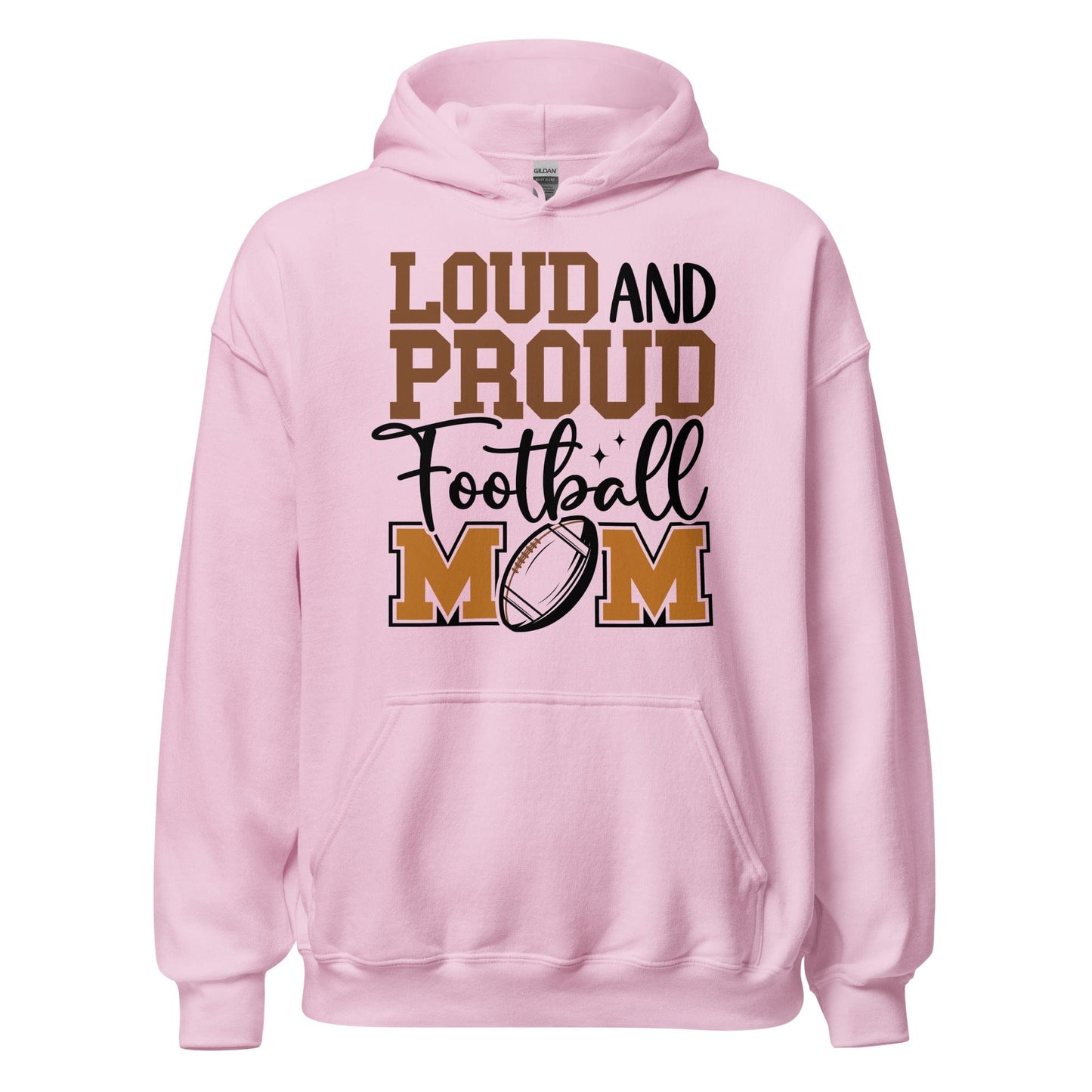 Loud and Proud Football Mom Hoodie Light Pink / S Spirit Gear Collective Hoodie