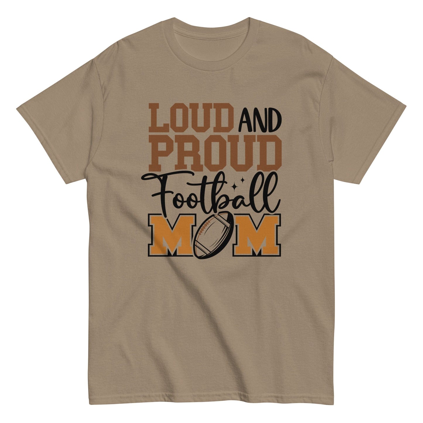 Loud and Proud Football Mom Shirt Brown Savana / S Spirit Gear Collective T-Shirt