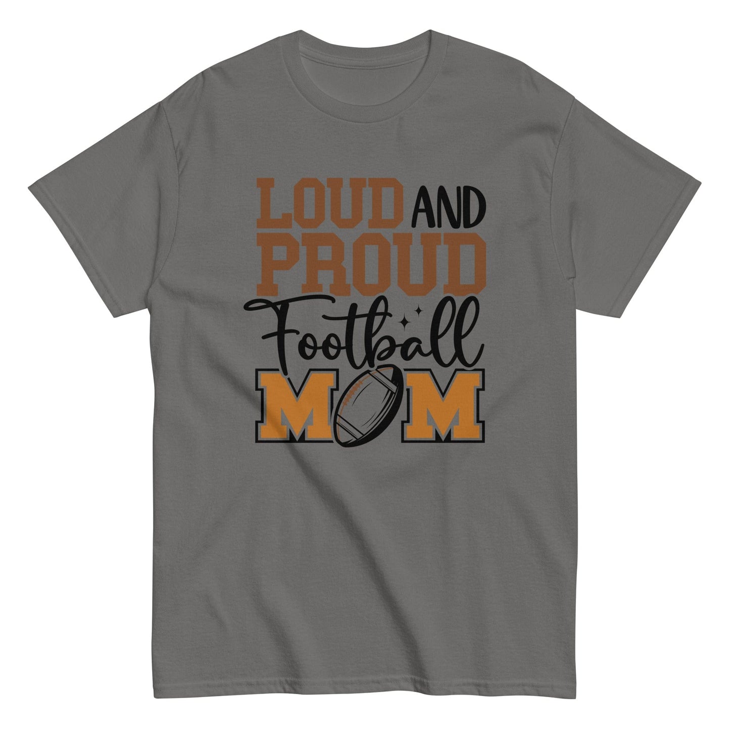 Loud and Proud Football Mom Shirt Charcoal / S Spirit Gear Collective T-Shirt