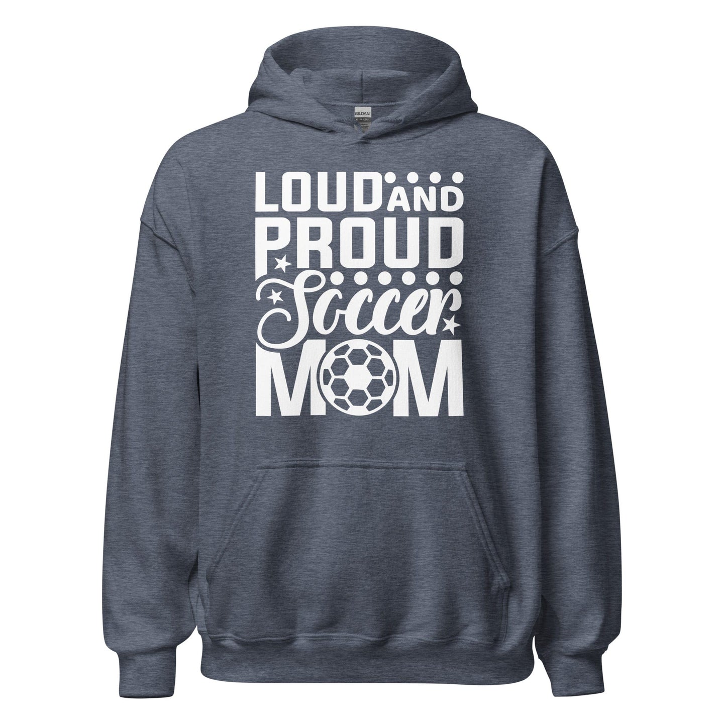 Loud and Proud Soccer Mom Hoodie Heather Sport Dark Navy / S Spirit Gear Collective Hoodie