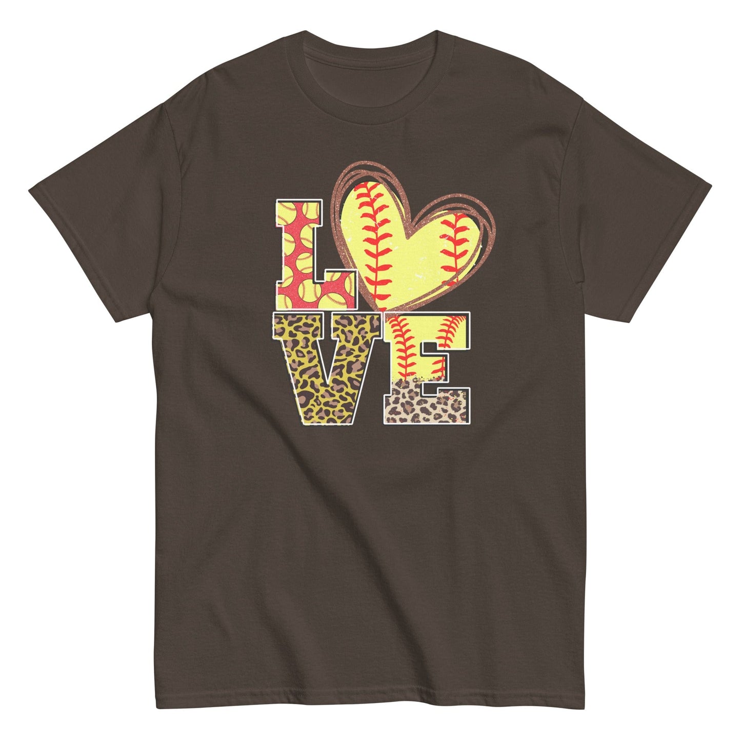 Love Softball Shirt Dark Chocolate / S Spirit Gear Collective T-Shirt