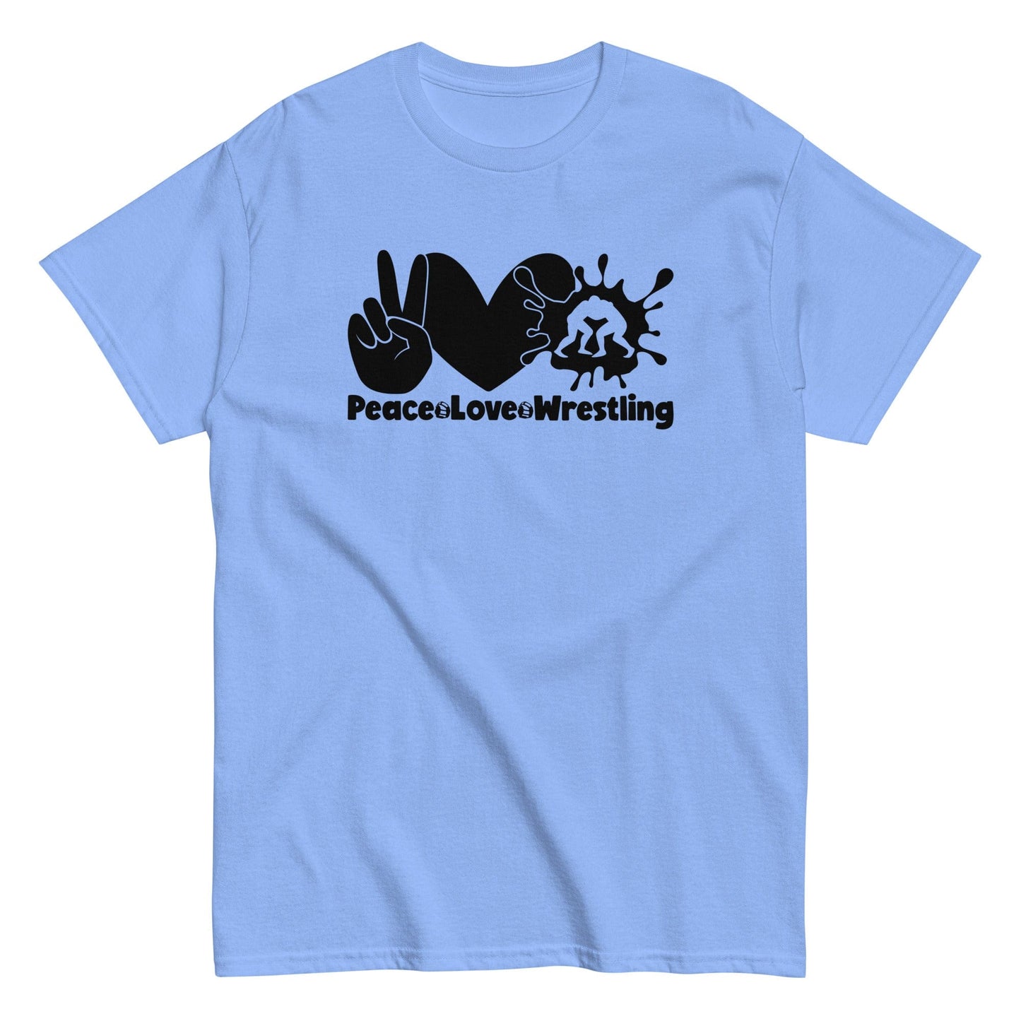 Peace Love Wrestling Shirt Carolina Blue / S Spirit Gear Collective T-Shirt