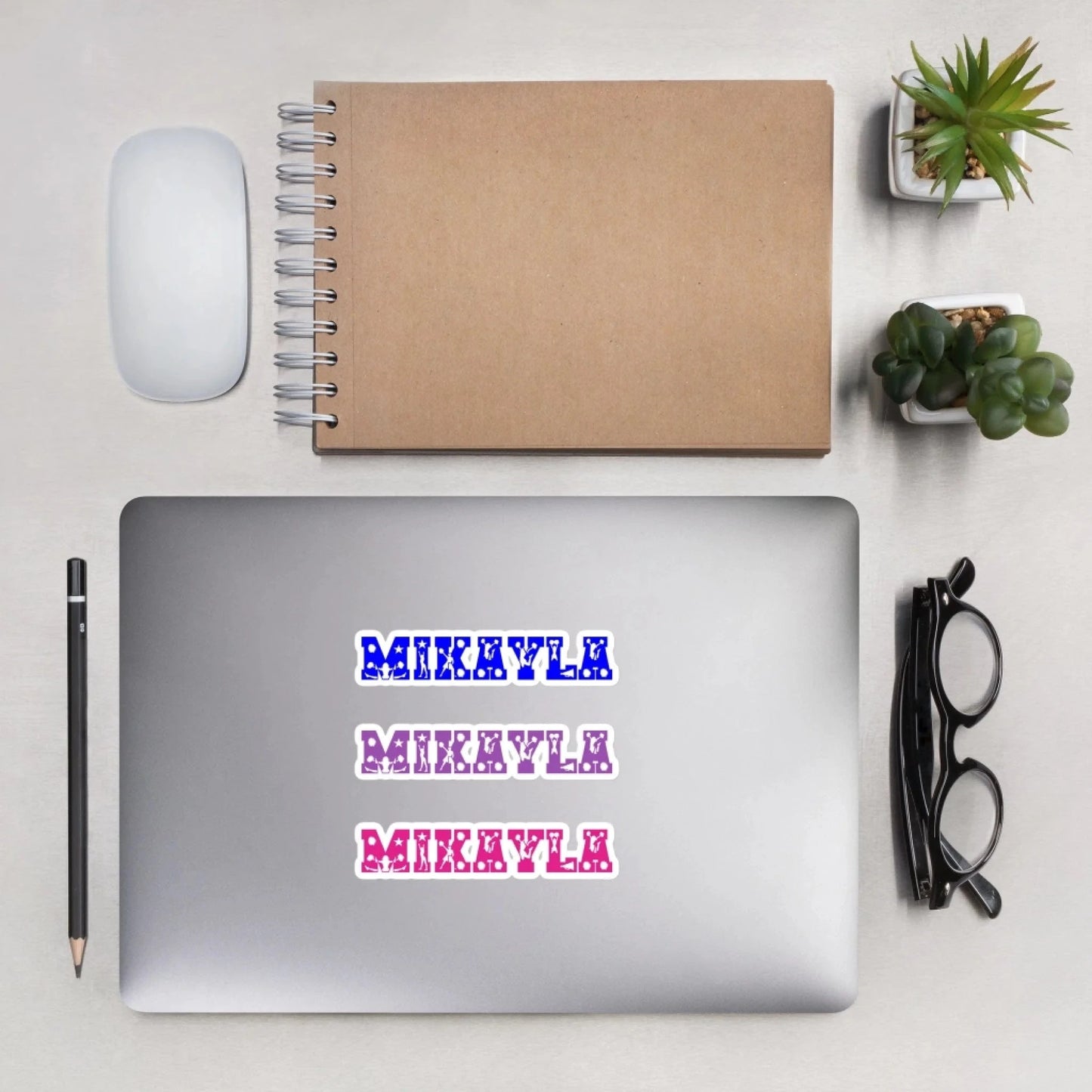 Personalized Cheer Name Sticker Sheet | 3 Custom Names with Cheerleader Silhouette Font Personalized Cheer Themed Stickers / White / 5.5″×5.5″ Spirt Gear Collective Personalized Cheer Sticker