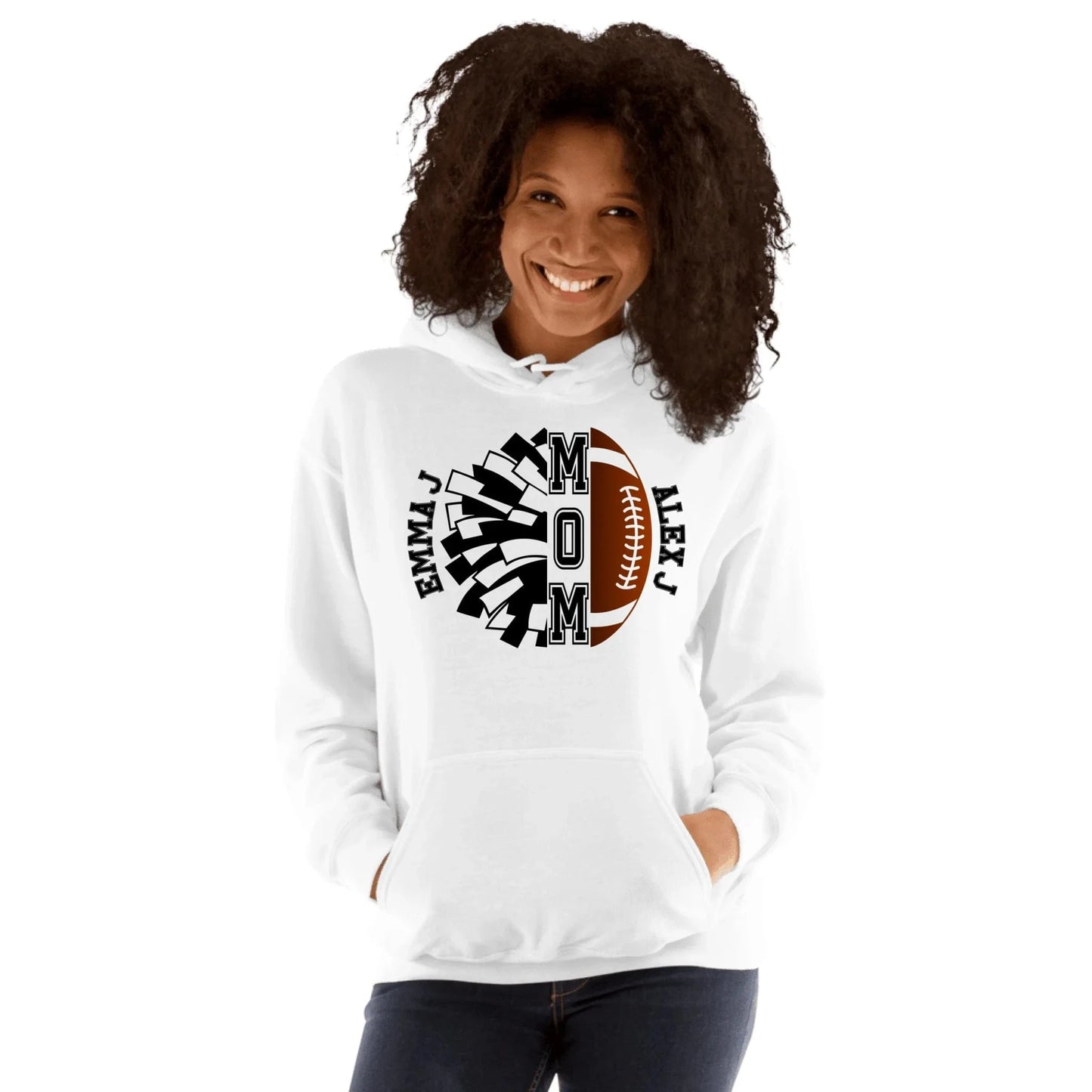 Personalized Football and Cheer Mom Hoodie Spirt Gear Collective Personalized Football Mom and Cheer Mom Hoodie