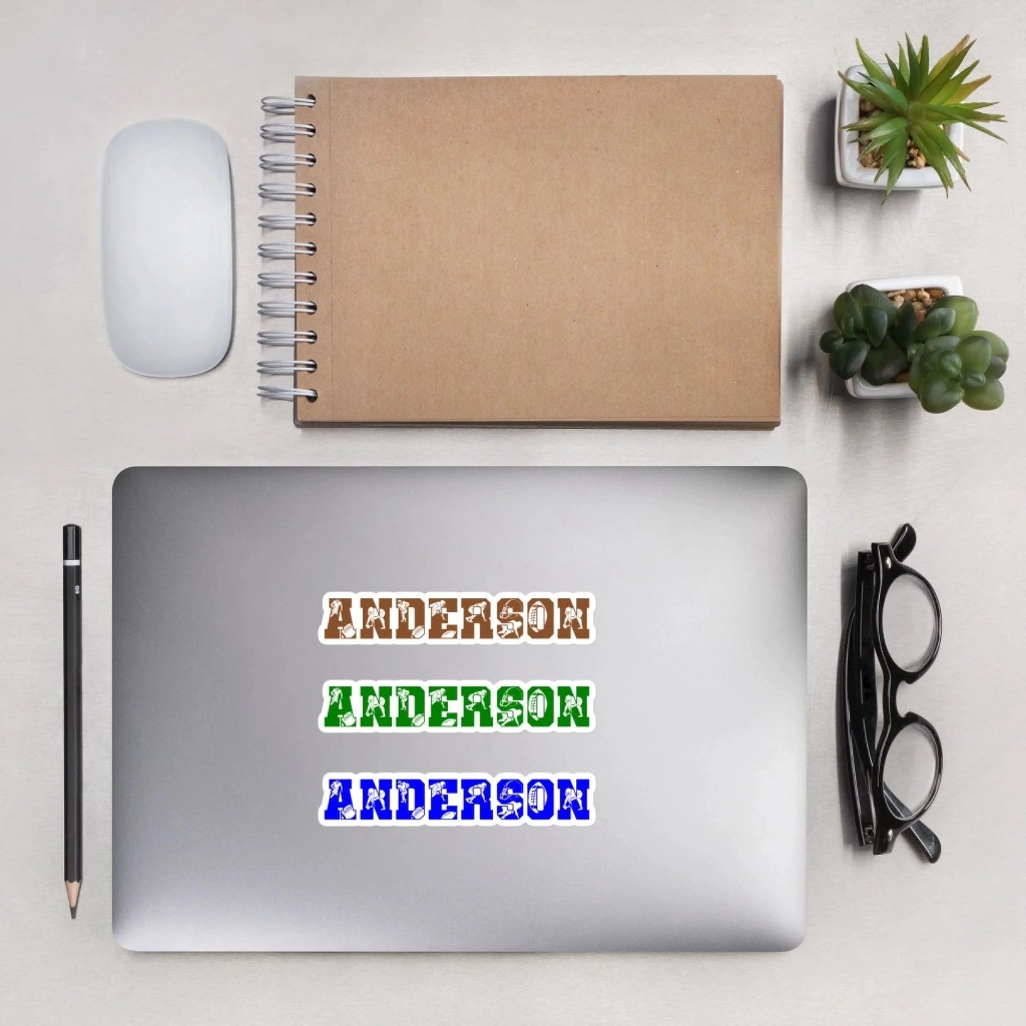Personalized Football Name Sticker Sheet | 3 Custom Names Per Sheet Personalized Football Themed Stickers / White / 5.5″×5.5″ Spirit Gear Collective Personalized Football Themed Stickers