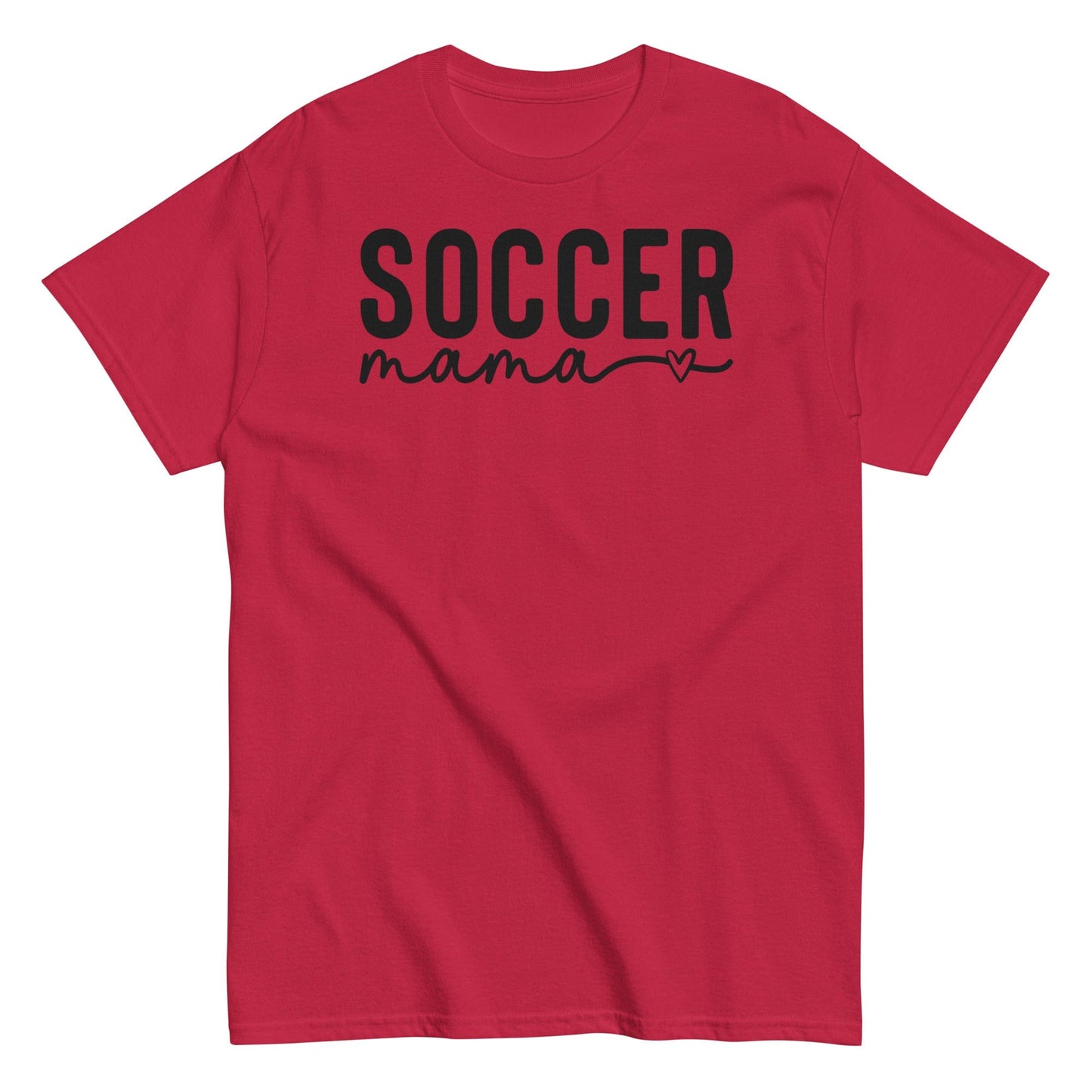 Soccer Mama Shirt with Heart - Black Text Cardinal / S Spirit Gear Collective T-Shirt