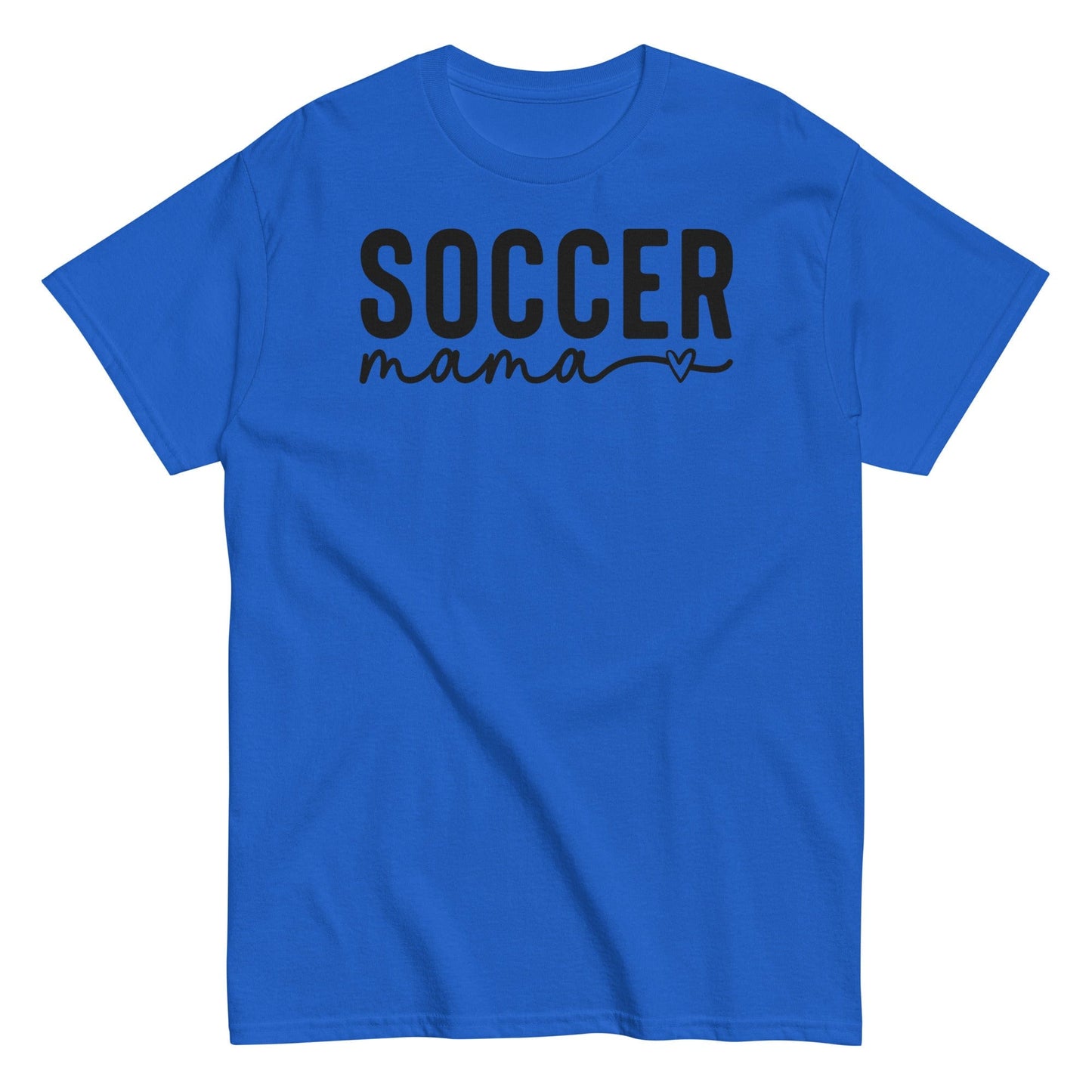 Soccer Mama Shirt with Heart - Black Text Royal / S Spirit Gear Collective T-Shirt