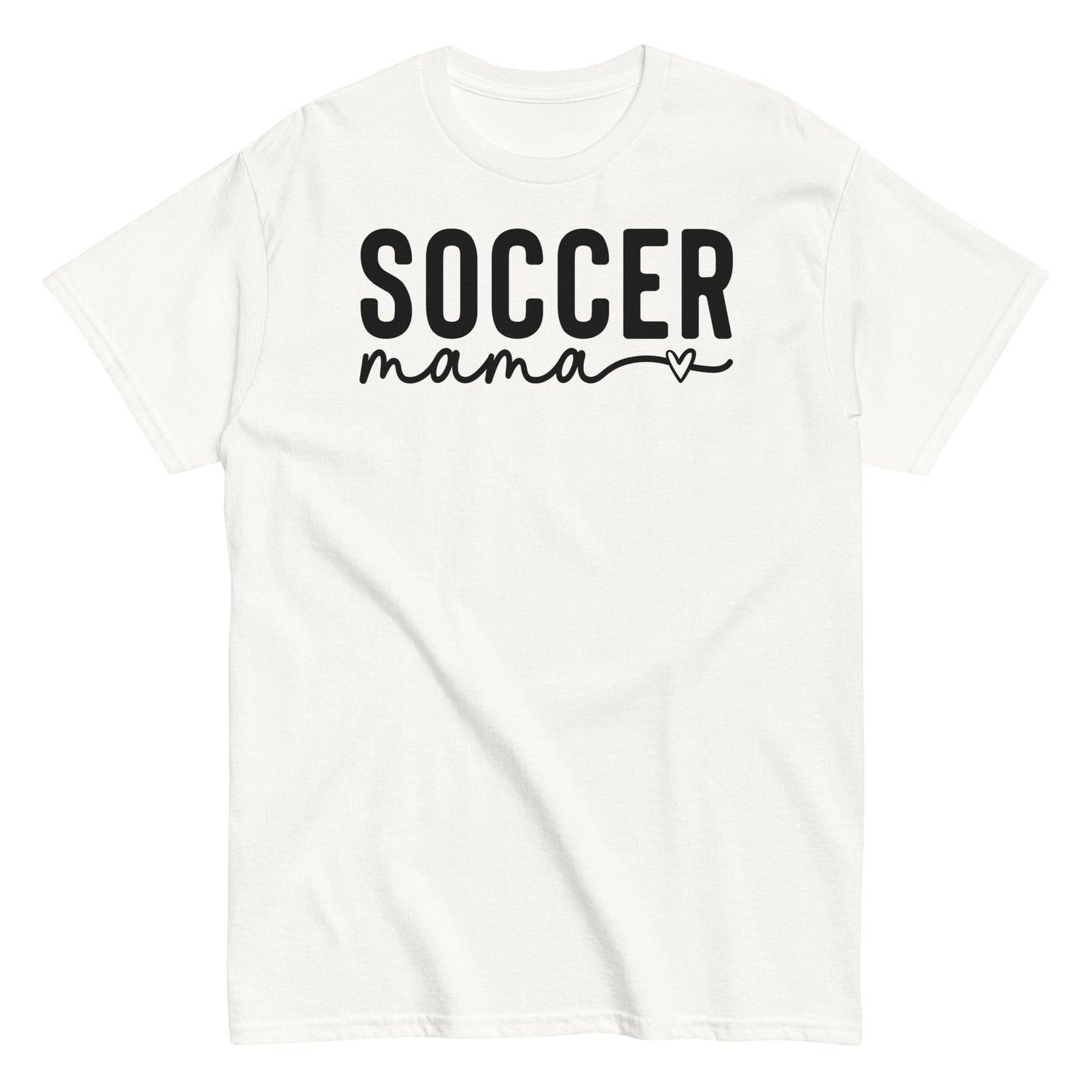 Soccer Mama Shirt with Heart - Black Text White / S Spirit Gear Collective T-Shirt