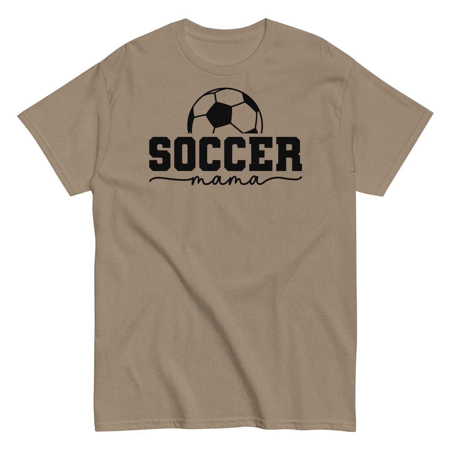 Soccer Mama T-Shirt - Bold Black Text and Soccer Ball Brown Savana / S Spirit Gear Collective T-Shirt