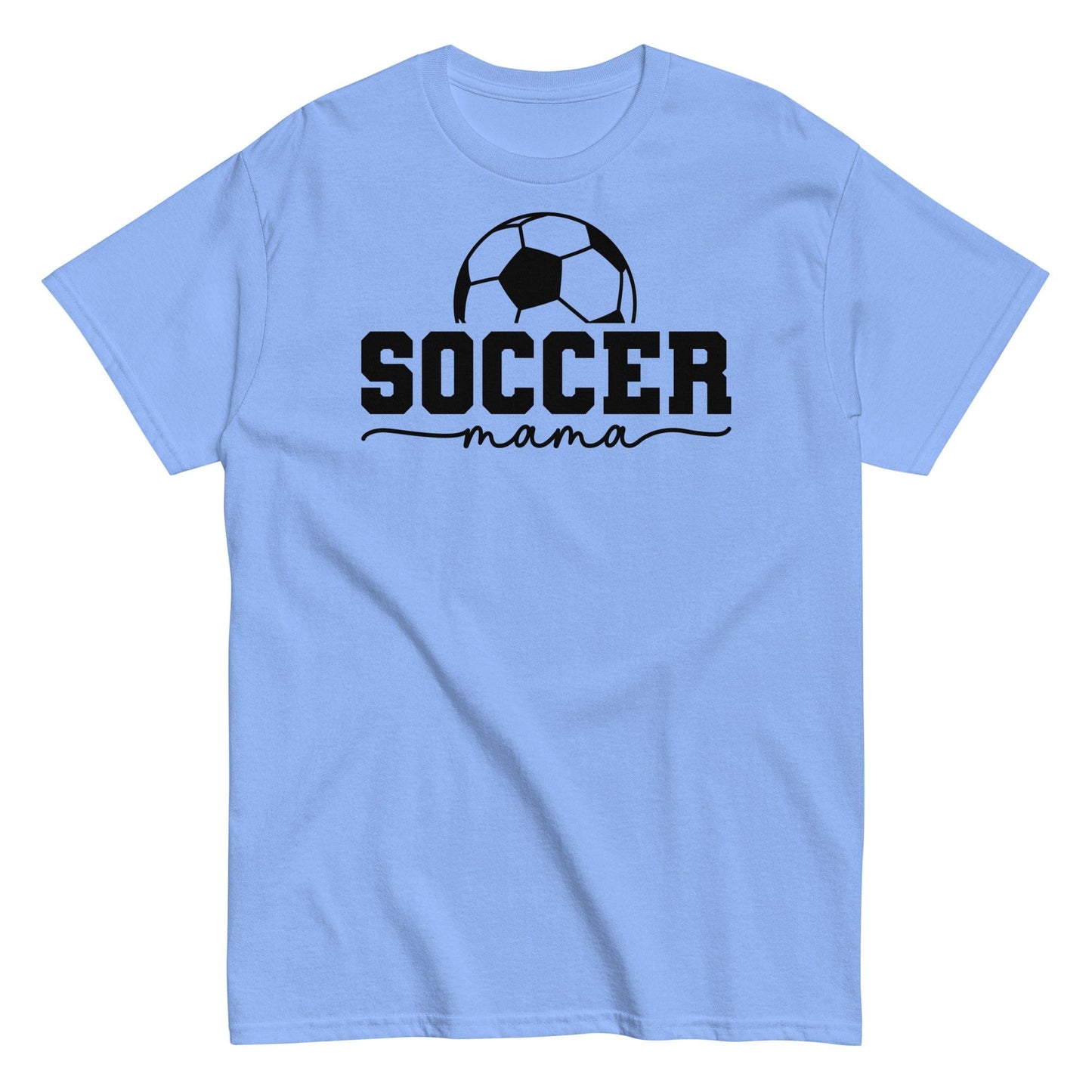Soccer Mama T-Shirt - Bold Black Text and Soccer Ball Carolina Blue / S Spirit Gear Collective T-Shirt