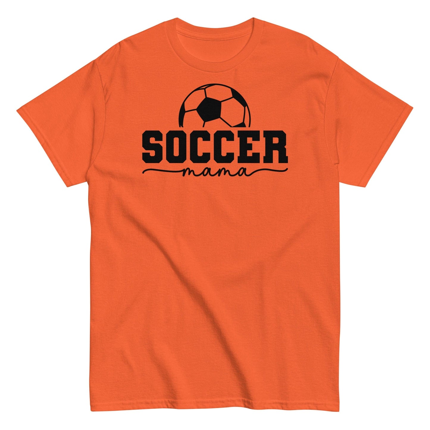 Soccer Mama T-Shirt - Bold Black Text and Soccer Ball Orange / S Spirit Gear Collective T-Shirt