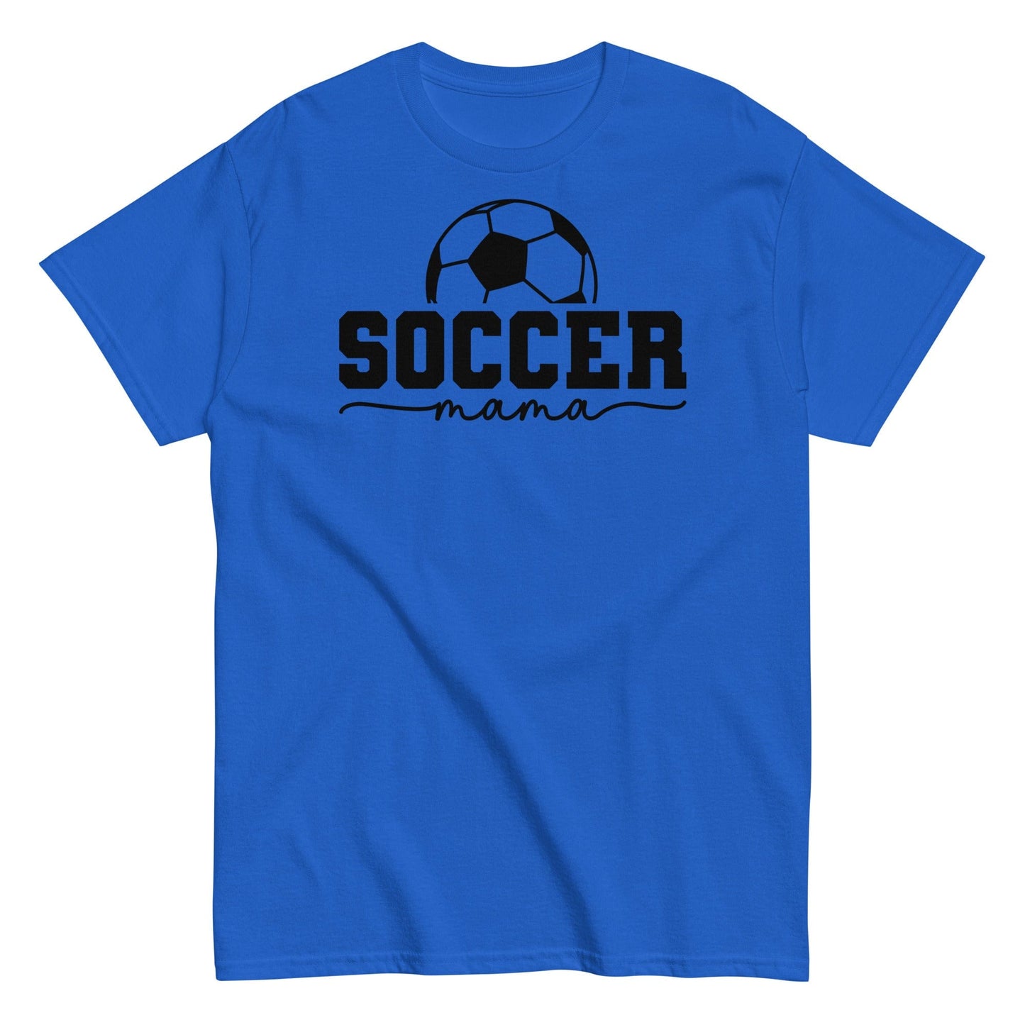 Soccer Mama T-Shirt - Bold Black Text and Soccer Ball Royal / S Spirit Gear Collective T-Shirt