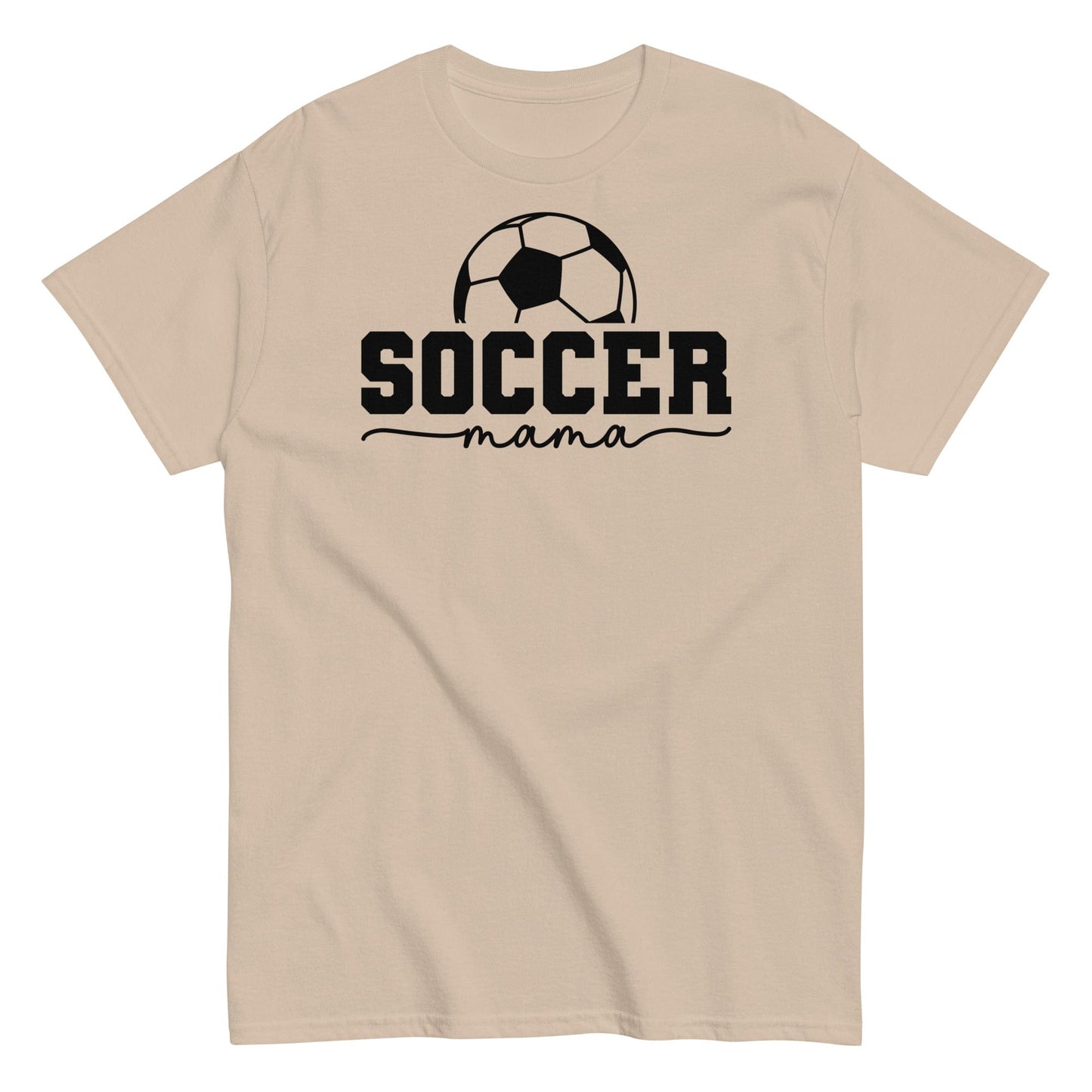 Soccer Mama T-Shirt - Bold Black Text and Soccer Ball Sand / S Spirit Gear Collective T-Shirt