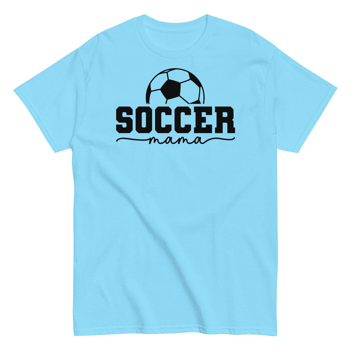 Soccer Mama T-Shirt - Bold Black Text and Soccer Ball Sky / S Spirit Gear Collective T-Shirt