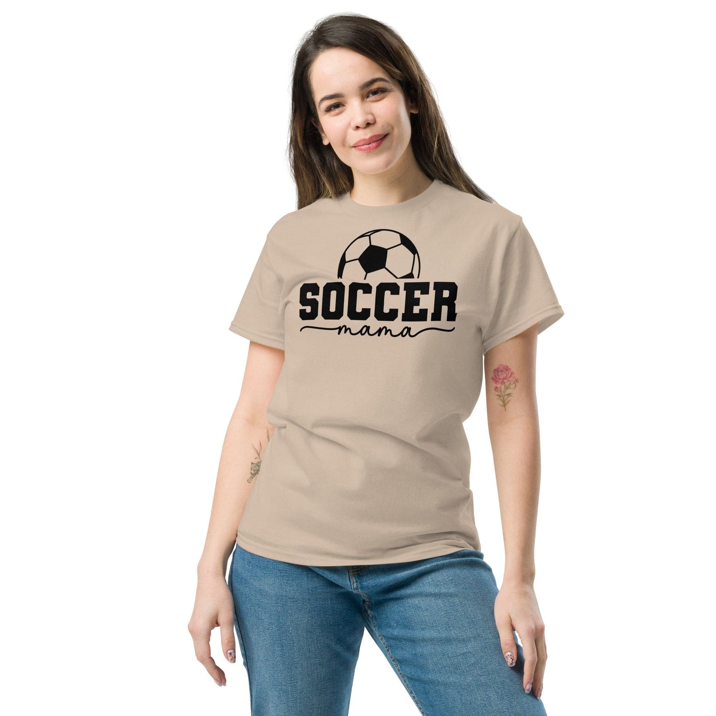 Soccer Mama T-Shirt - Bold Black Text and Soccer Ball Spirit Gear Collective T-Shirt