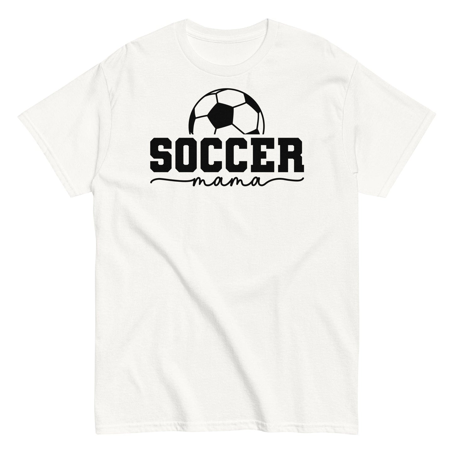 Soccer Mama T-Shirt - Bold Black Text and Soccer Ball White / S Spirit Gear Collective T-Shirt