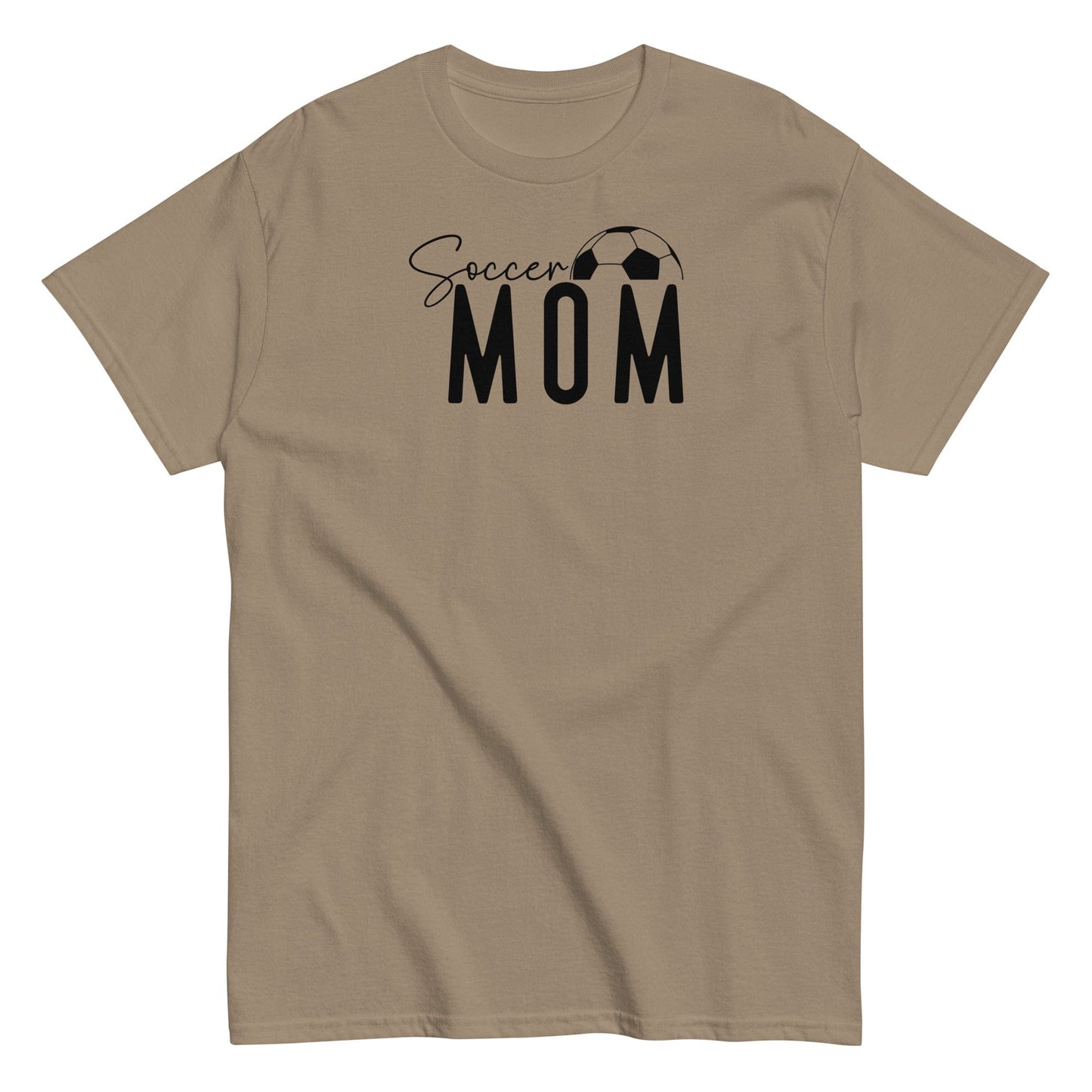 Soccer Mom Shirt - Bold Black Text and Soccer Ball Brown Savana / S Spirit Gear Collective T-Shirt
