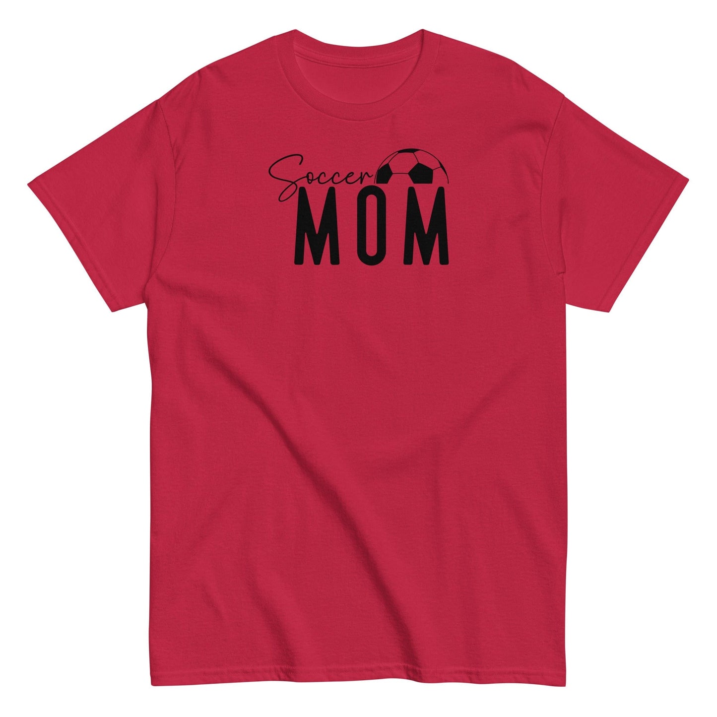 Soccer Mom Shirt - Bold Black Text and Soccer Ball Cardinal / S Spirit Gear Collective T-Shirt