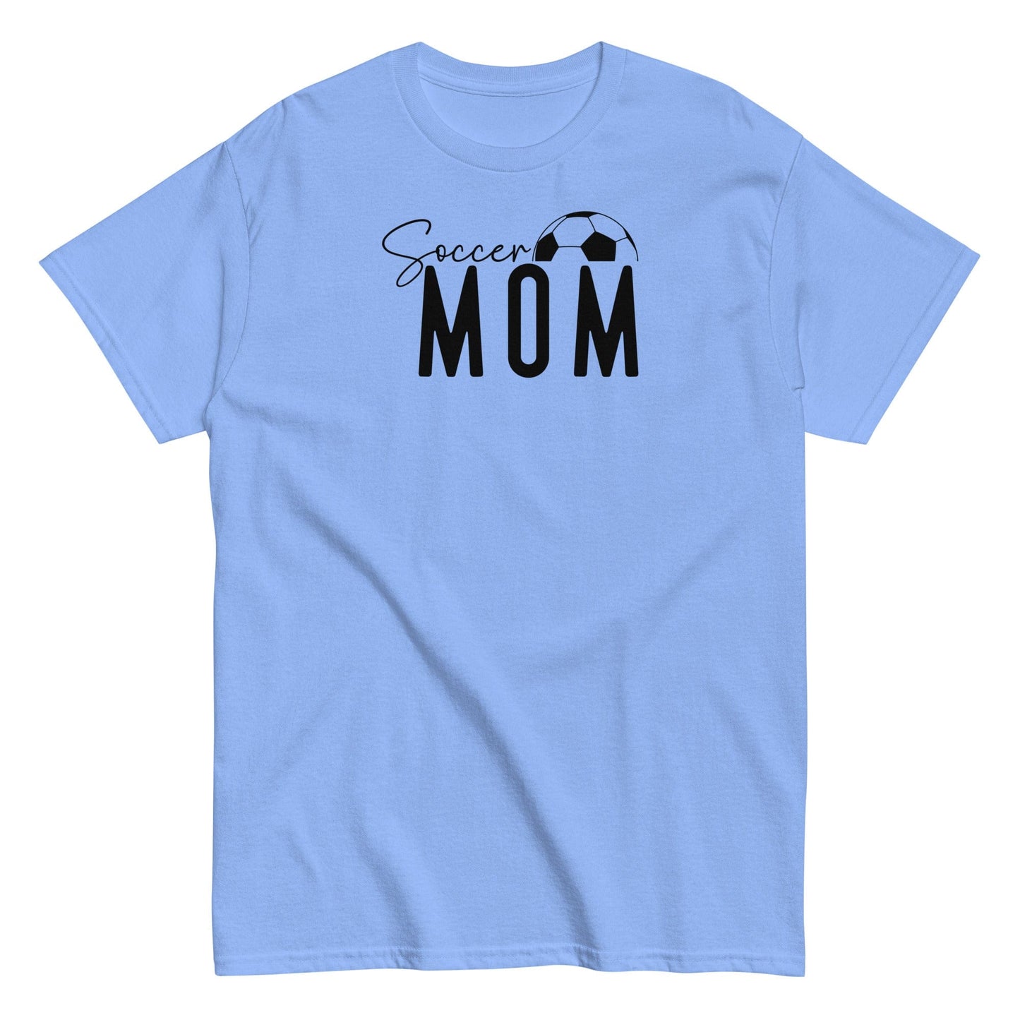 Soccer Mom Shirt - Bold Black Text and Soccer Ball Carolina Blue / S Spirit Gear Collective T-Shirt