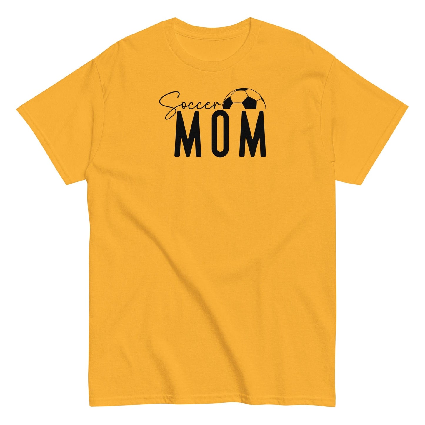 Soccer Mom Shirt - Bold Black Text and Soccer Ball Gold / S Spirit Gear Collective T-Shirt