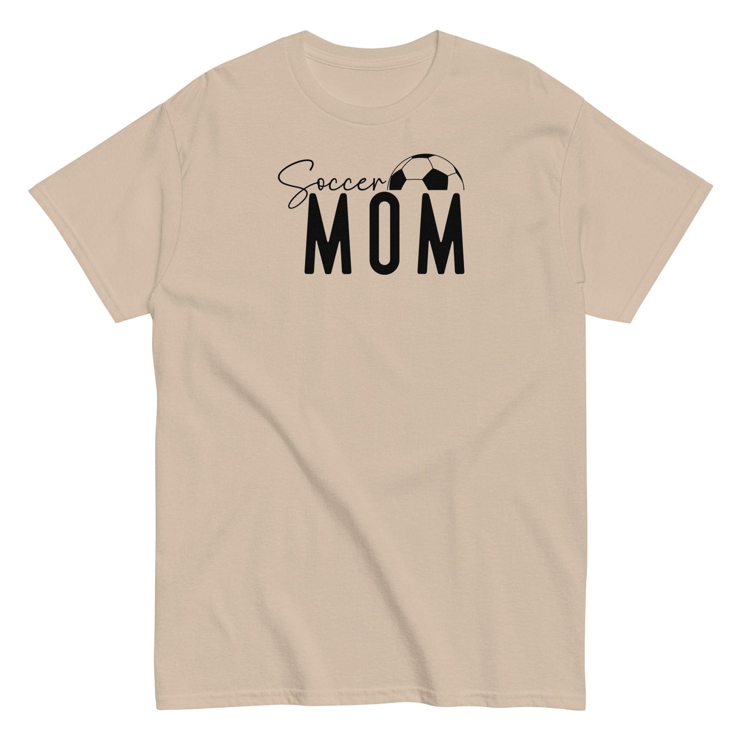 Soccer Mom Shirt - Bold Black Text and Soccer Ball Sand / S Spirit Gear Collective T-Shirt