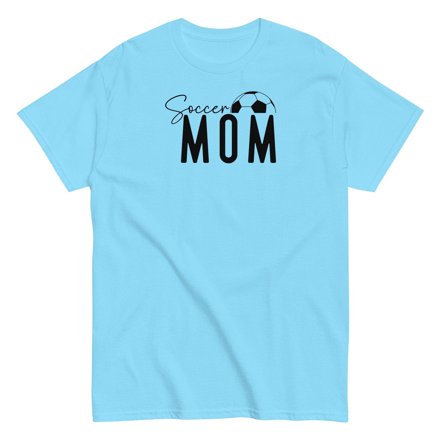 Soccer Mom Shirt - Bold Black Text and Soccer Ball Sky / S Spirit Gear Collective T-Shirt