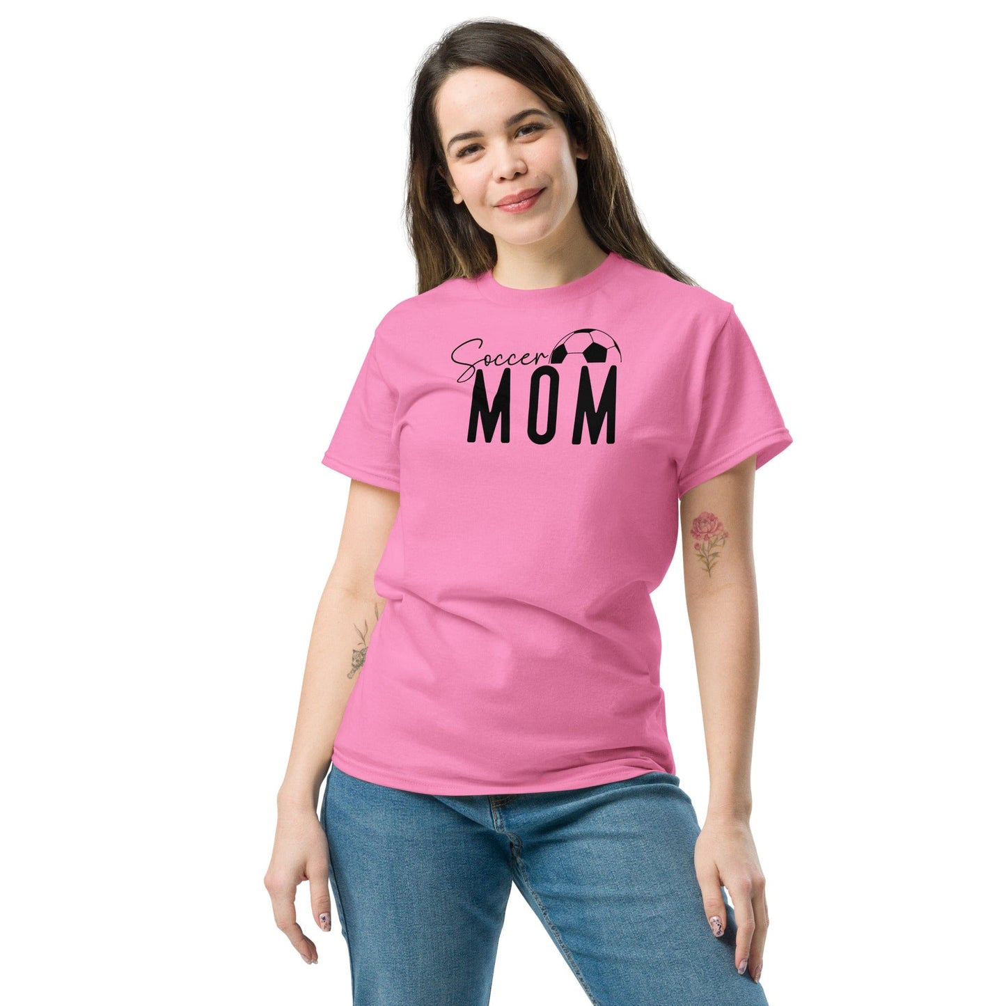 Soccer Mom Shirt - Bold Black Text and Soccer Ball Spirit Gear Collective T-Shirt