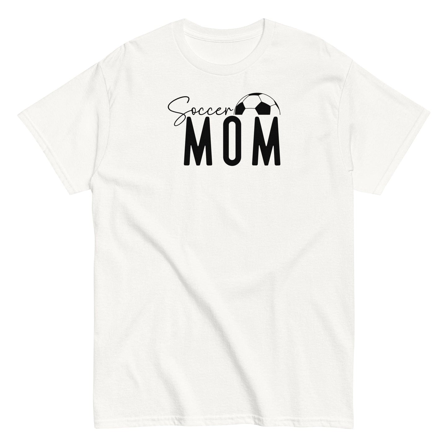 Soccer Mom Shirt - Bold Black Text and Soccer Ball White / S Spirit Gear Collective T-Shirt