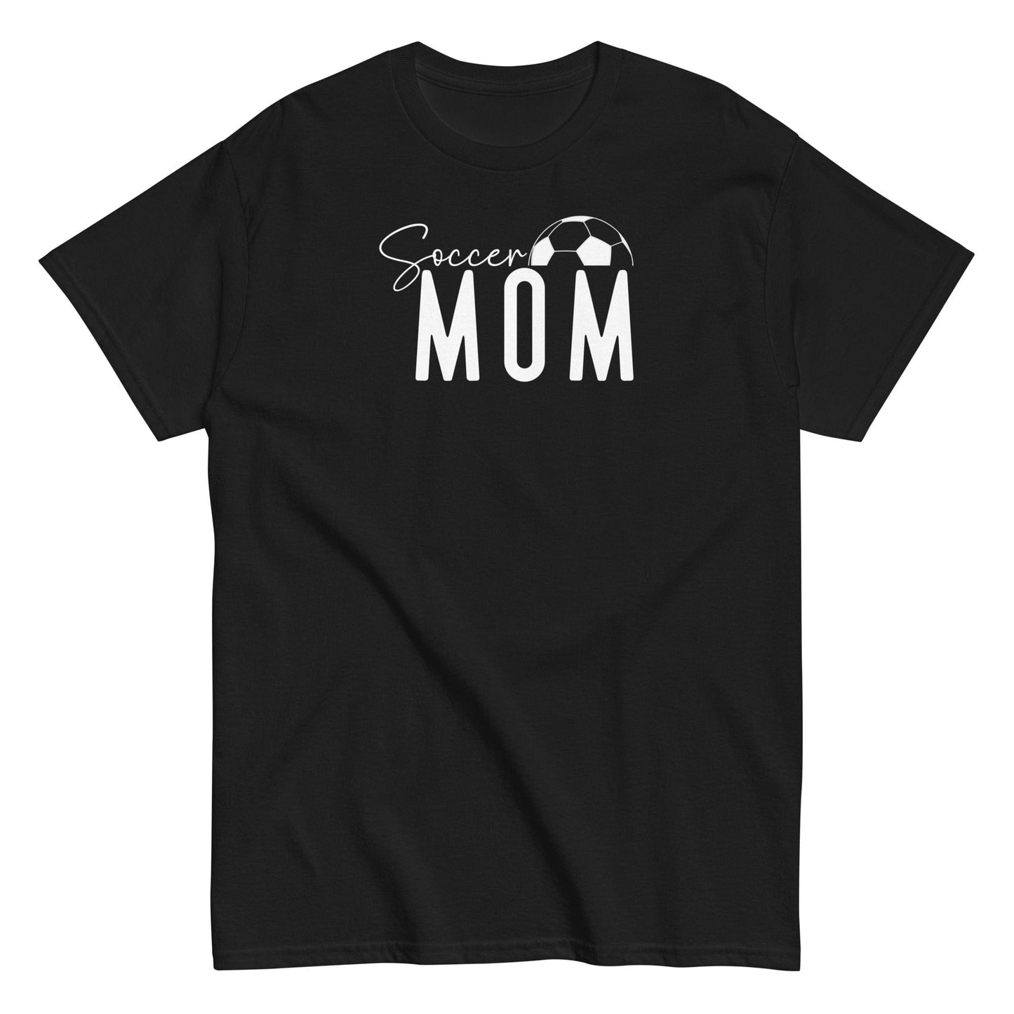 Soccer Mom Shirt - Bold White Text and Soccer Ball Black / S Spirit Gear Collective T-Shirt