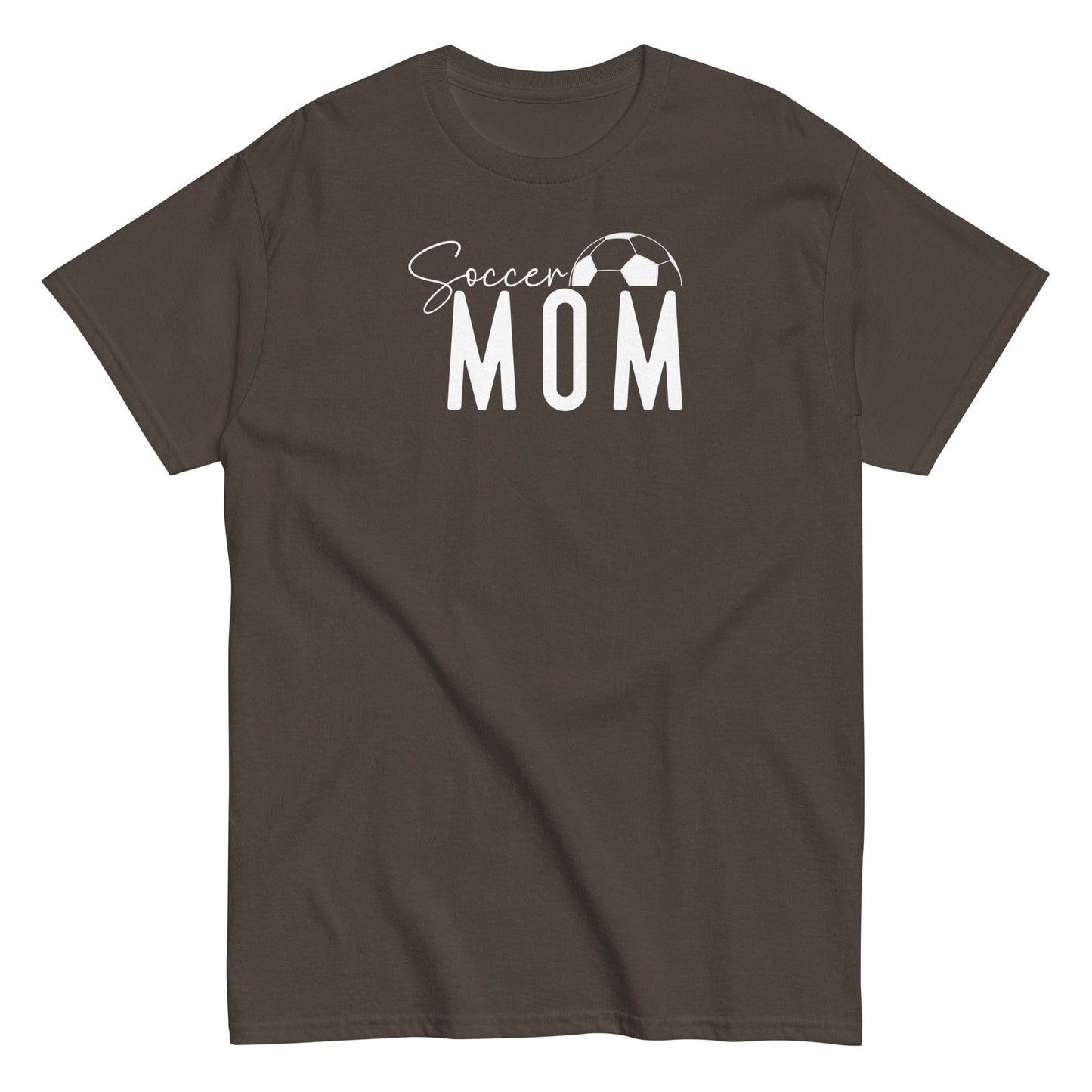 Soccer Mom Shirt - Bold White Text and Soccer Ball Dark Chocolate / S Spirit Gear Collective T-Shirt