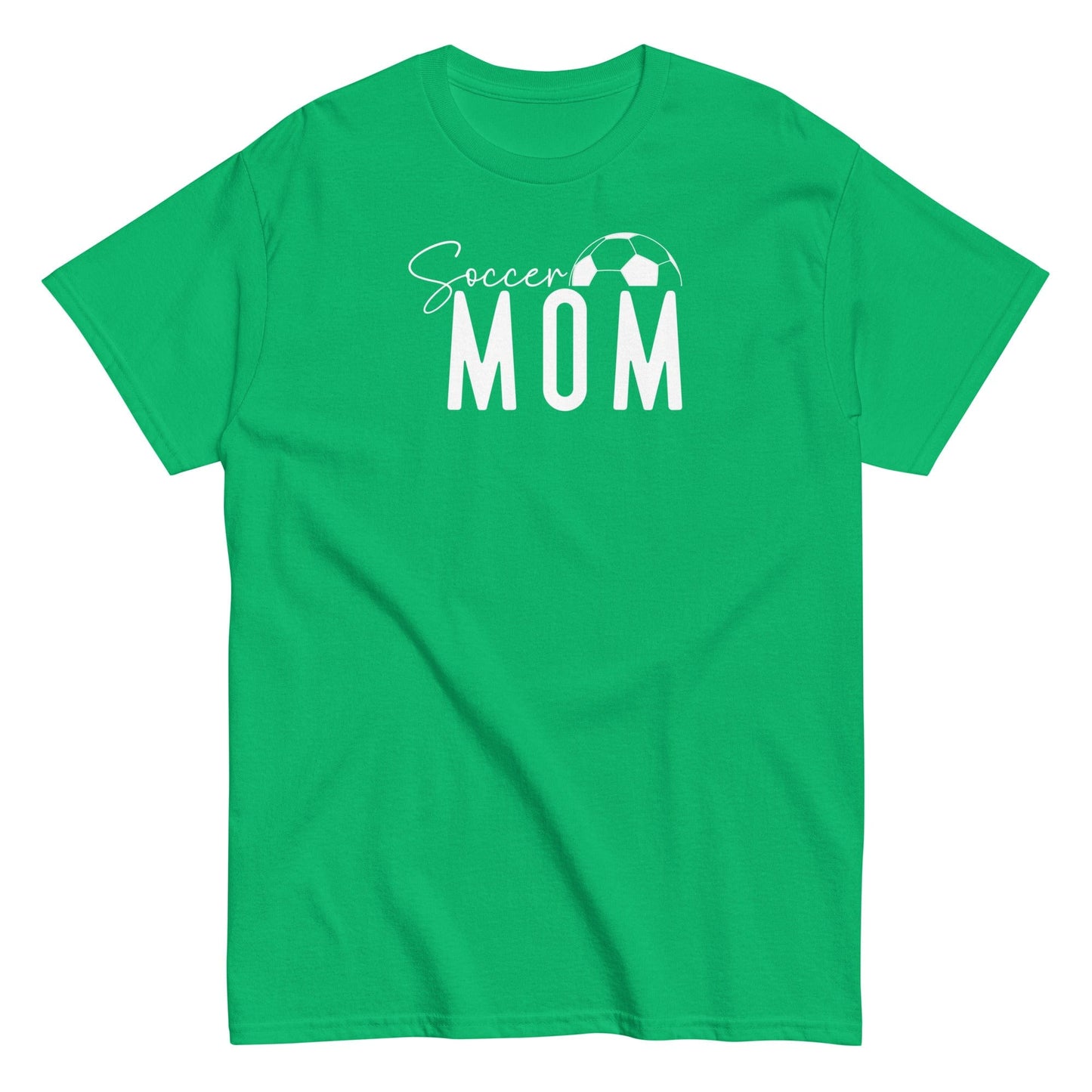 Soccer Mom Shirt - Bold White Text and Soccer Ball Irish Green / S Spirit Gear Collective T-Shirt