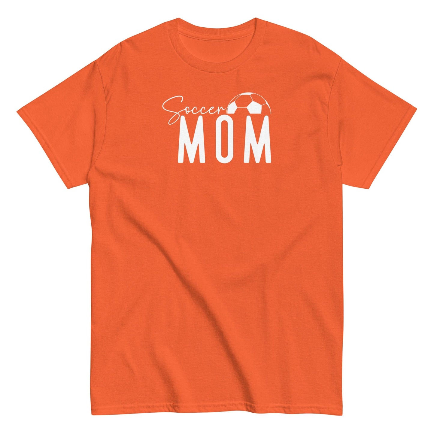 Soccer Mom Shirt - Bold White Text and Soccer Ball Orange / S Spirit Gear Collective T-Shirt