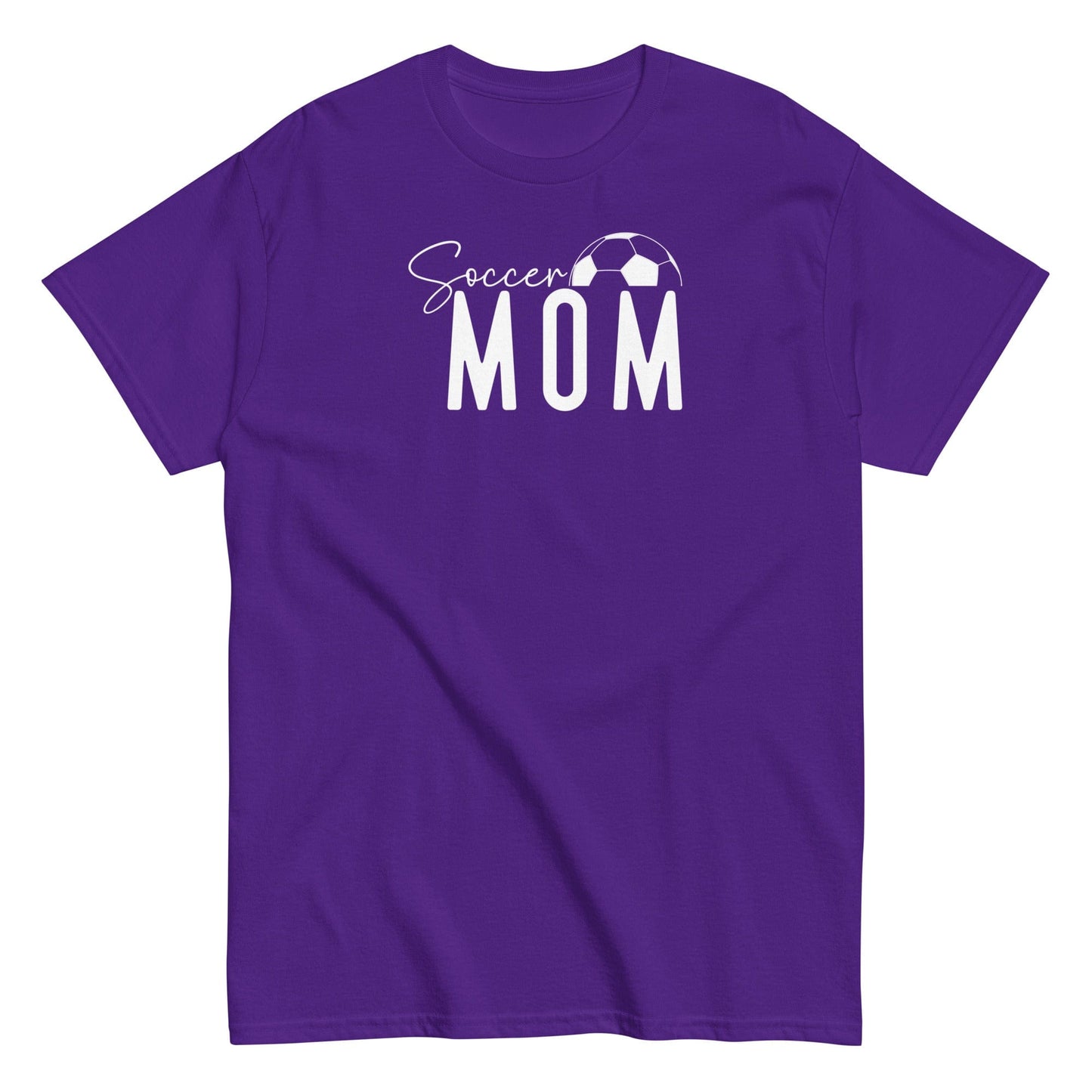 Soccer Mom Shirt - Bold White Text and Soccer Ball Purple / S Spirit Gear Collective T-Shirt