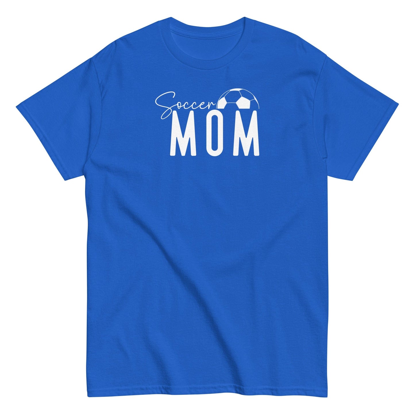 Soccer Mom Shirt - Bold White Text and Soccer Ball Royal / S Spirit Gear Collective T-Shirt