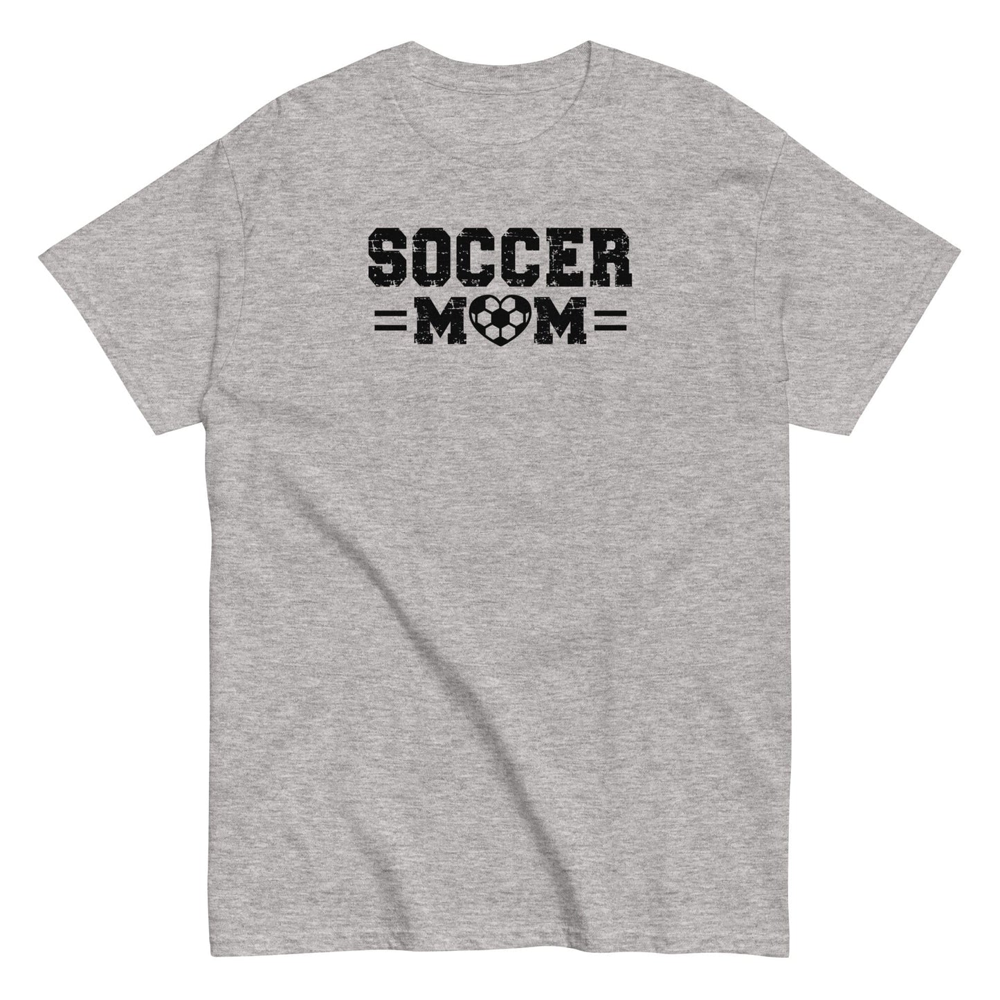 Soccer Mom Shirt – Distressed Text with Soccer Heart Design Sport Grey / S Spirit Gear Collective T-Shirt