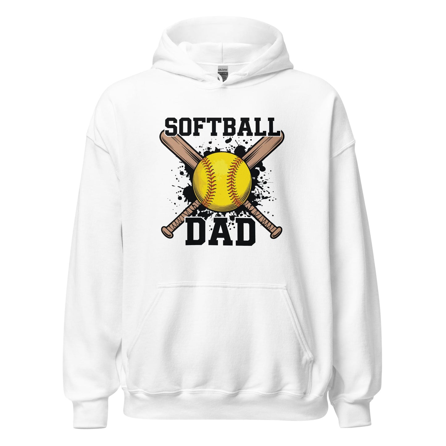Softball Dad Crossed Bats Hoodie – Proud Softball Father Sweatshirt White / S Spirit Gear Collective Hoodie