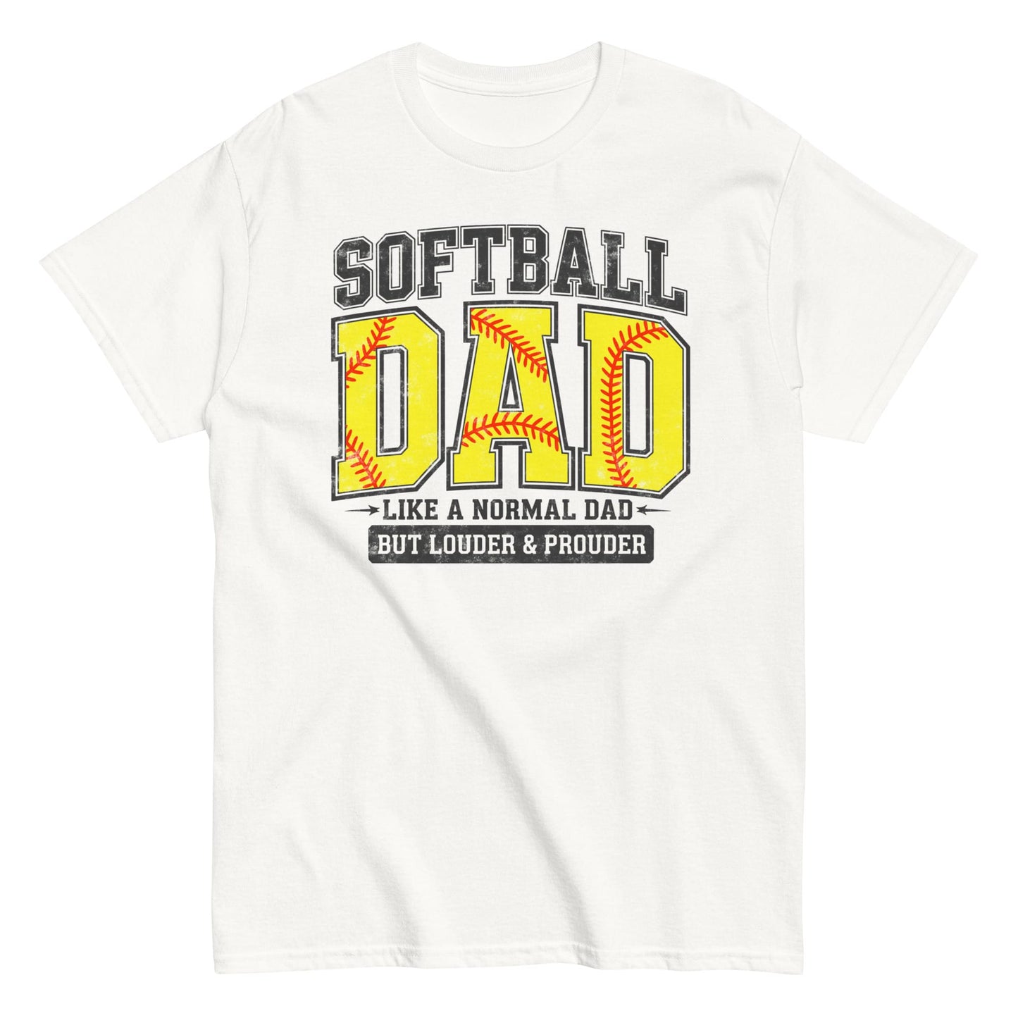 Softball Dad T-Shirt – Proud Softball Father Graphic Tee, Game Day Spirit Shirt White / S Spirit Gear Collective